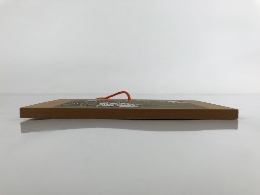 Japanese Wooden Shrine Plaque Ema Vtg Woman Tree Hanging Wish Shinto EM32