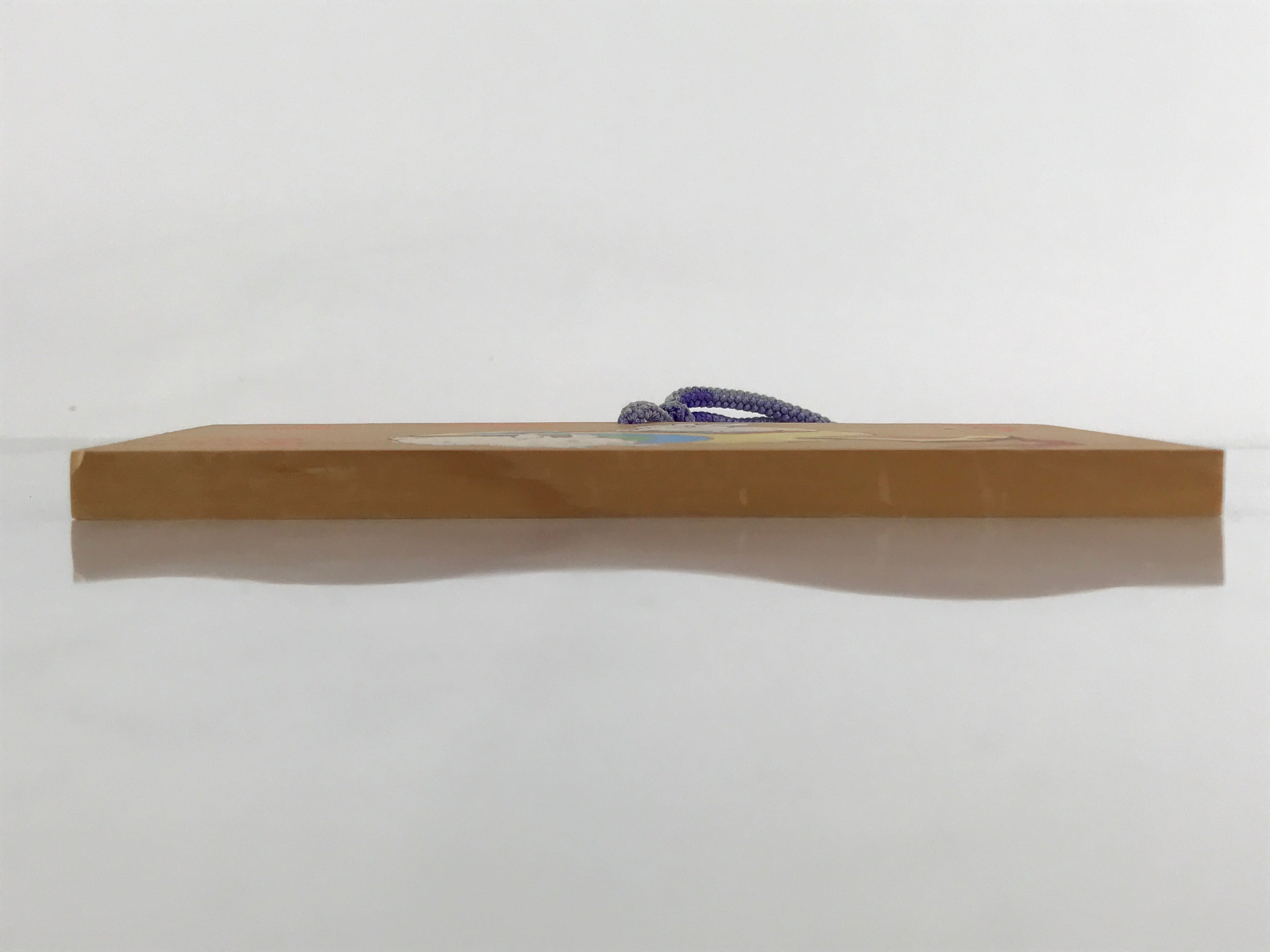 Japanese Wooden Shrine Plaque Ema Vtg Zodiac Rabbit Hanging Wish Shinto EM29