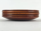 Japanese Wooden Shunkei-Nuri Lacquered Small Plate 5pc Set Coaster Brown UR944