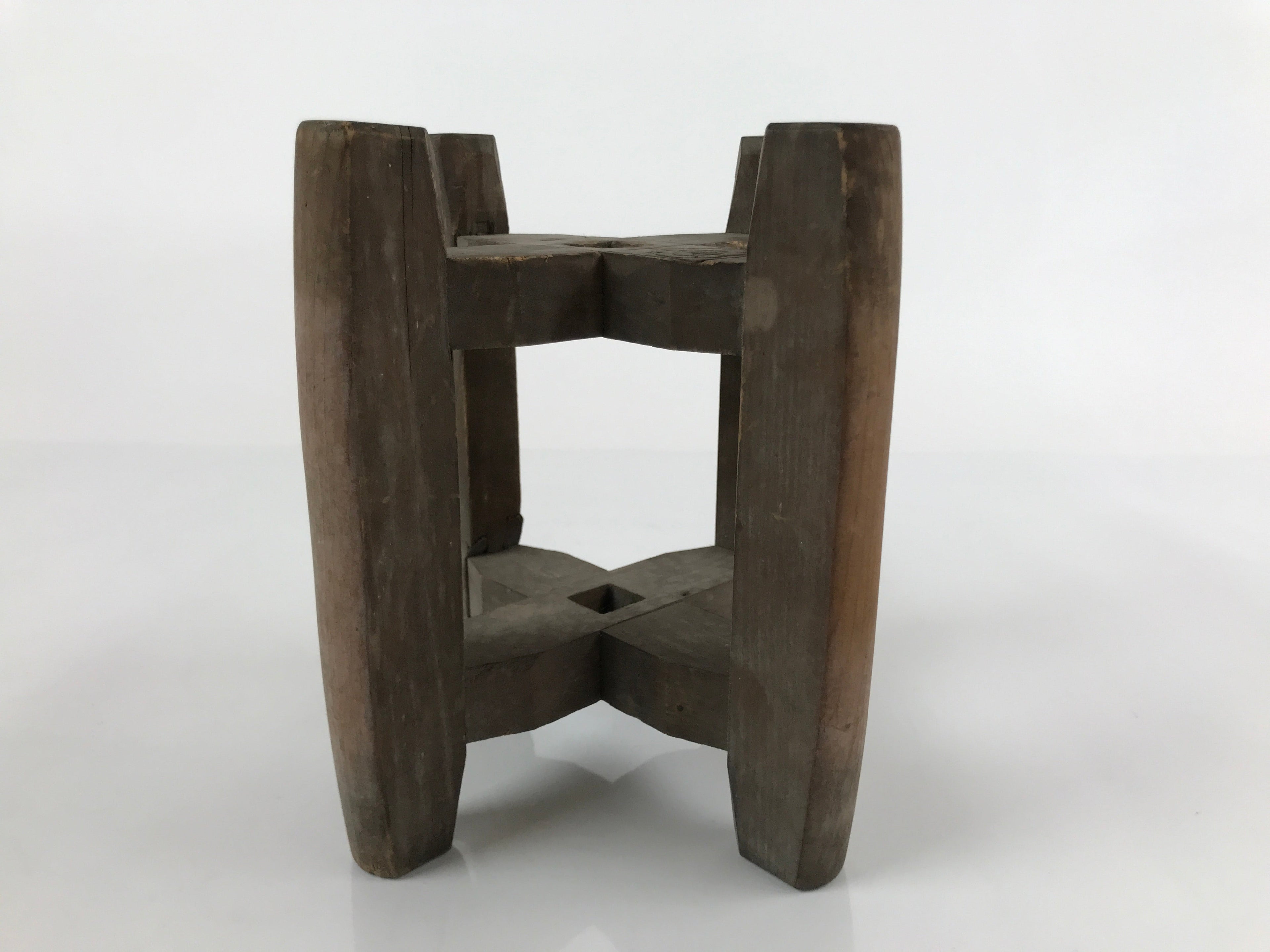 Japanese Wooden Silk Thread Spool Itomaki Vtg Bobbin Frame Spinning Wheel JK676