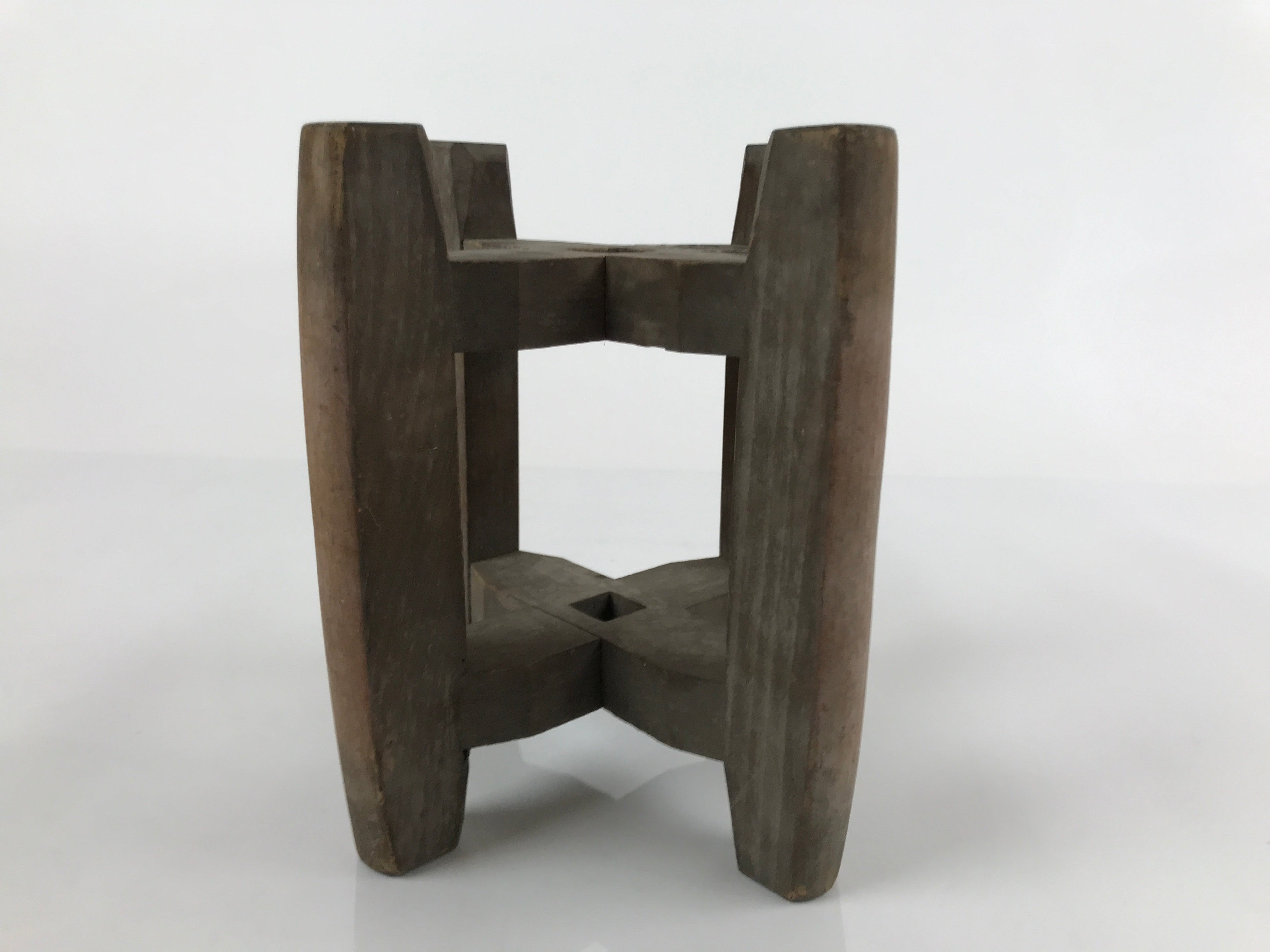 Japanese Wooden Silk Thread Spool Itomaki Vtg Bobbin Frame Spinning Wheel JK676