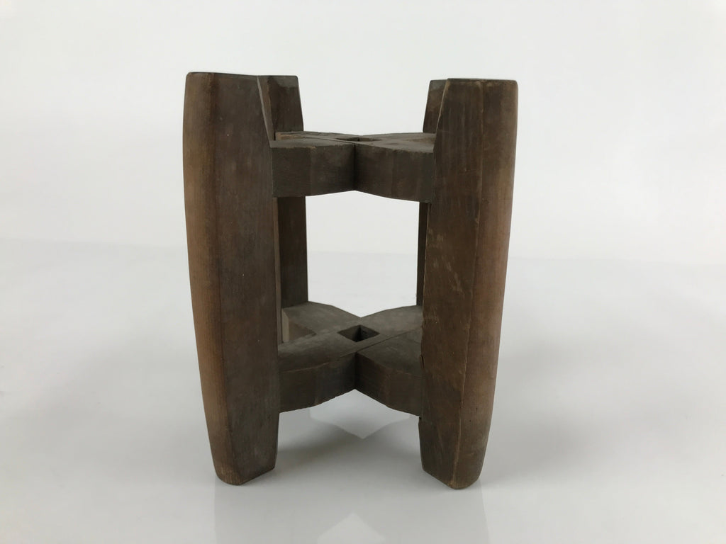 Japanese Wooden Silk Thread Spool Itomaki Vtg Bobbin Frame Spinning Wheel JK676