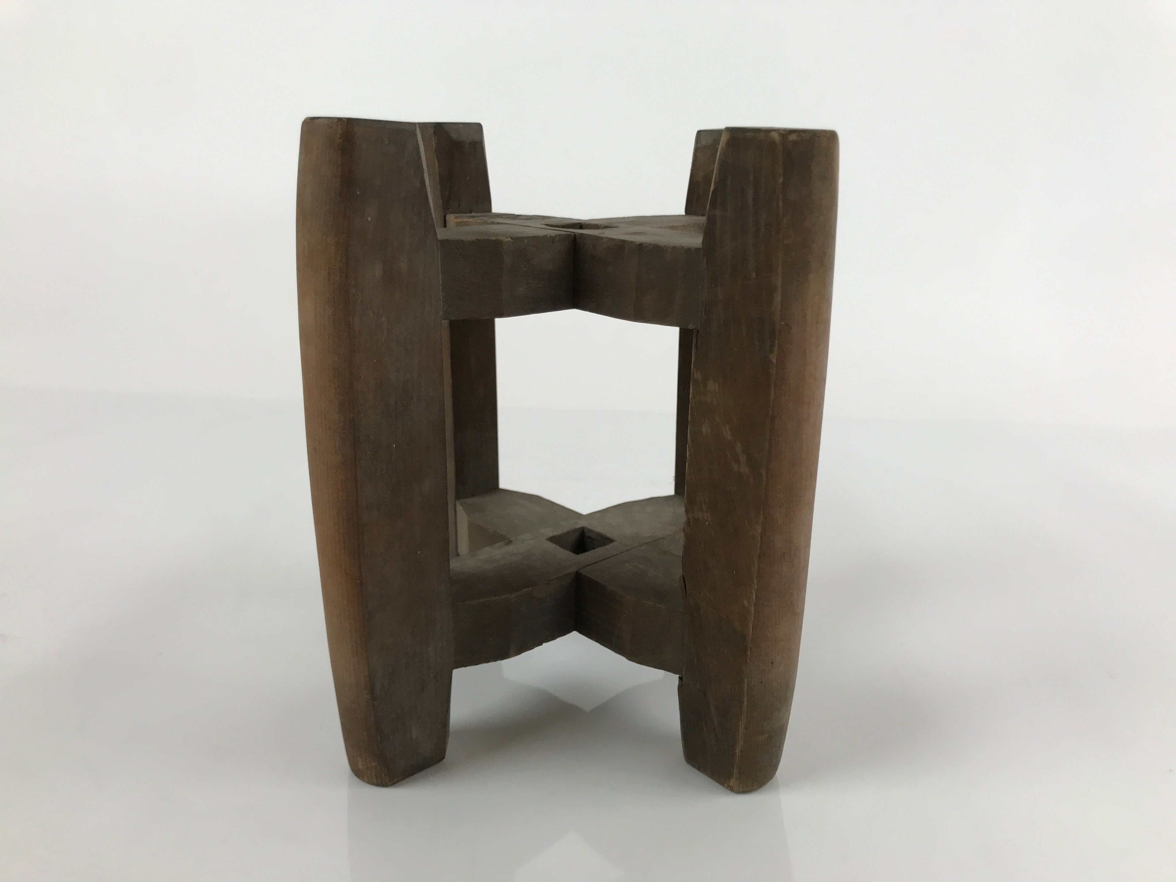 Japanese Wooden Silk Thread Spool Itomaki Vtg Bobbin Frame Spinning Wheel JK676