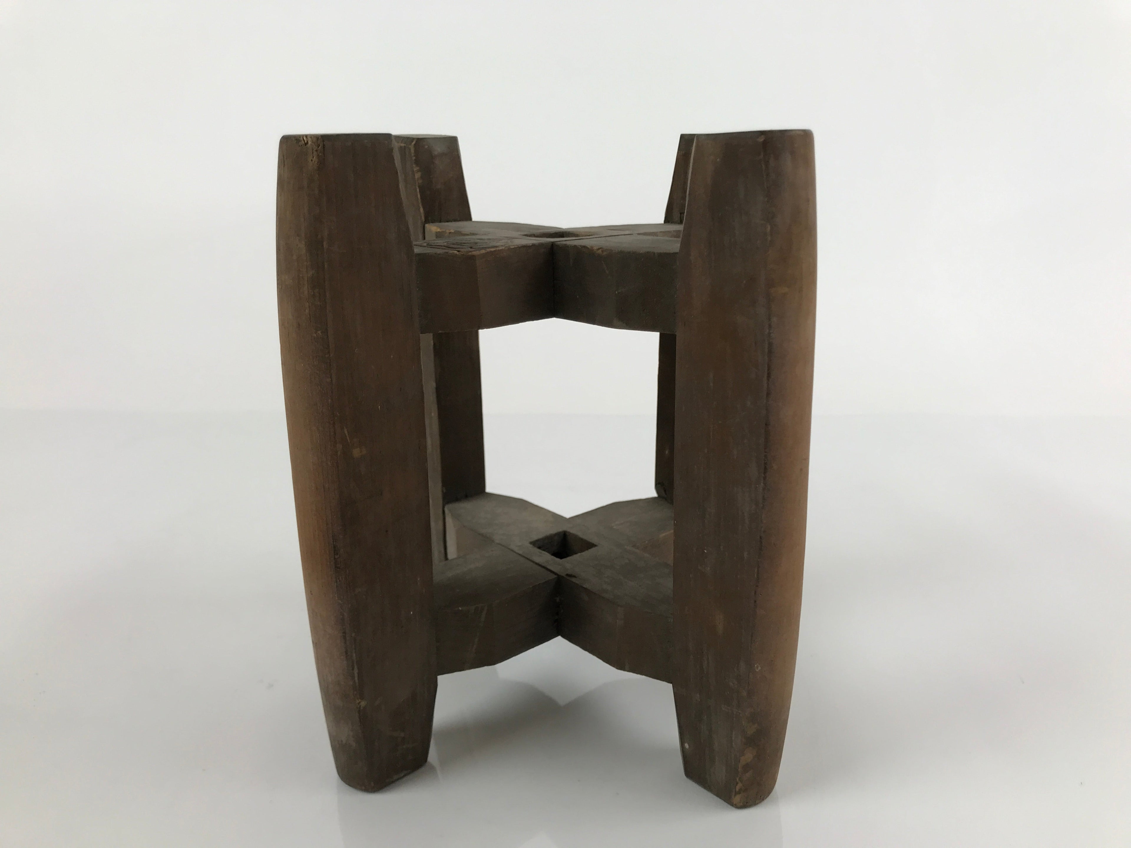 Japanese Wooden Silk Thread Spool Itomaki Vtg Bobbin Frame Spinning Wheel JK676