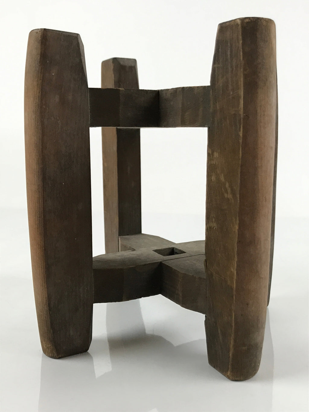 Japanese Wooden Silk Thread Spool Itomaki Vtg Bobbin Frame Spinning Wheel JK676