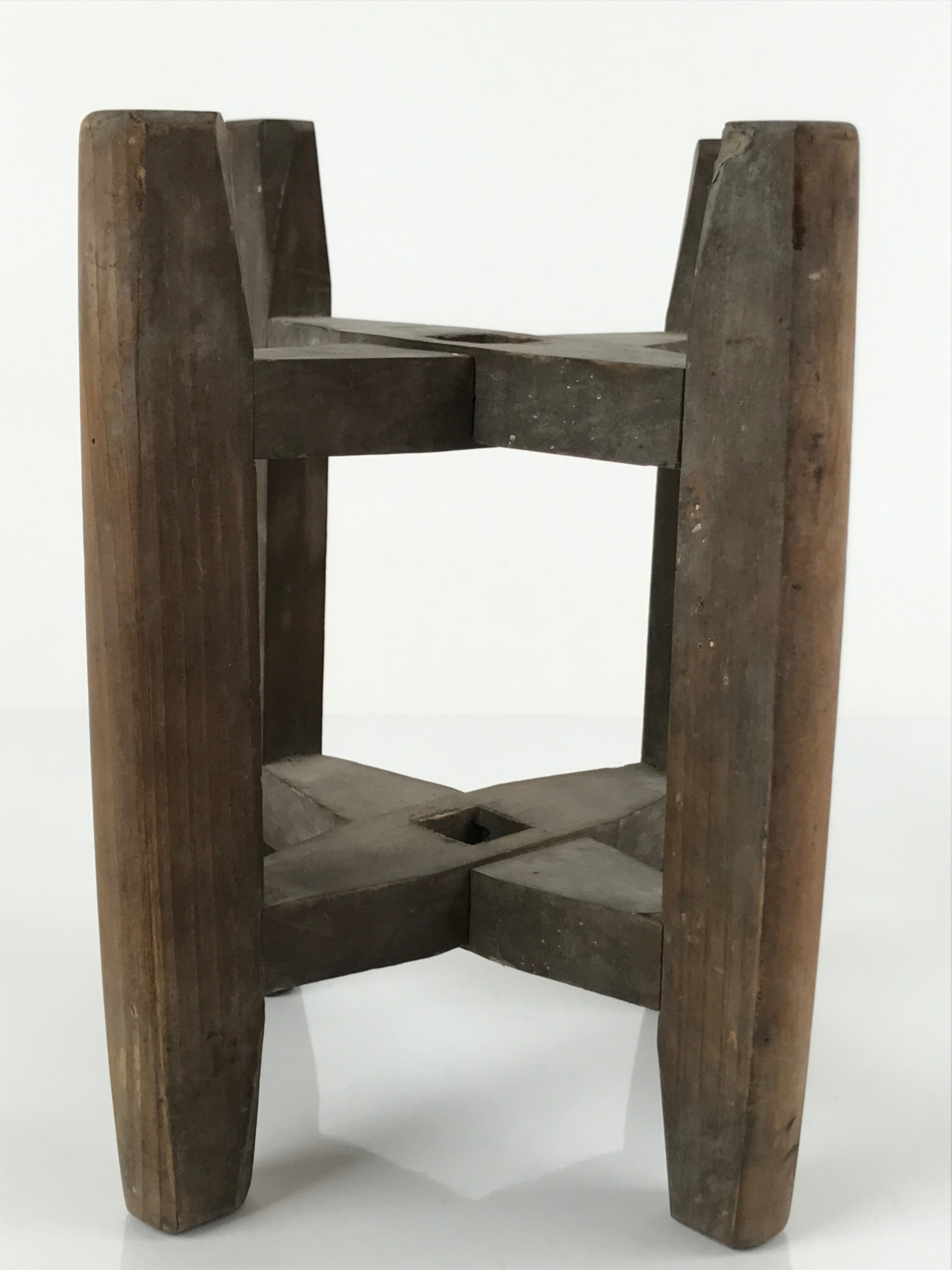 Japanese Wooden Silk Thread Spool Itomaki Vtg Bobbin Frame Spinning Wheel JK677