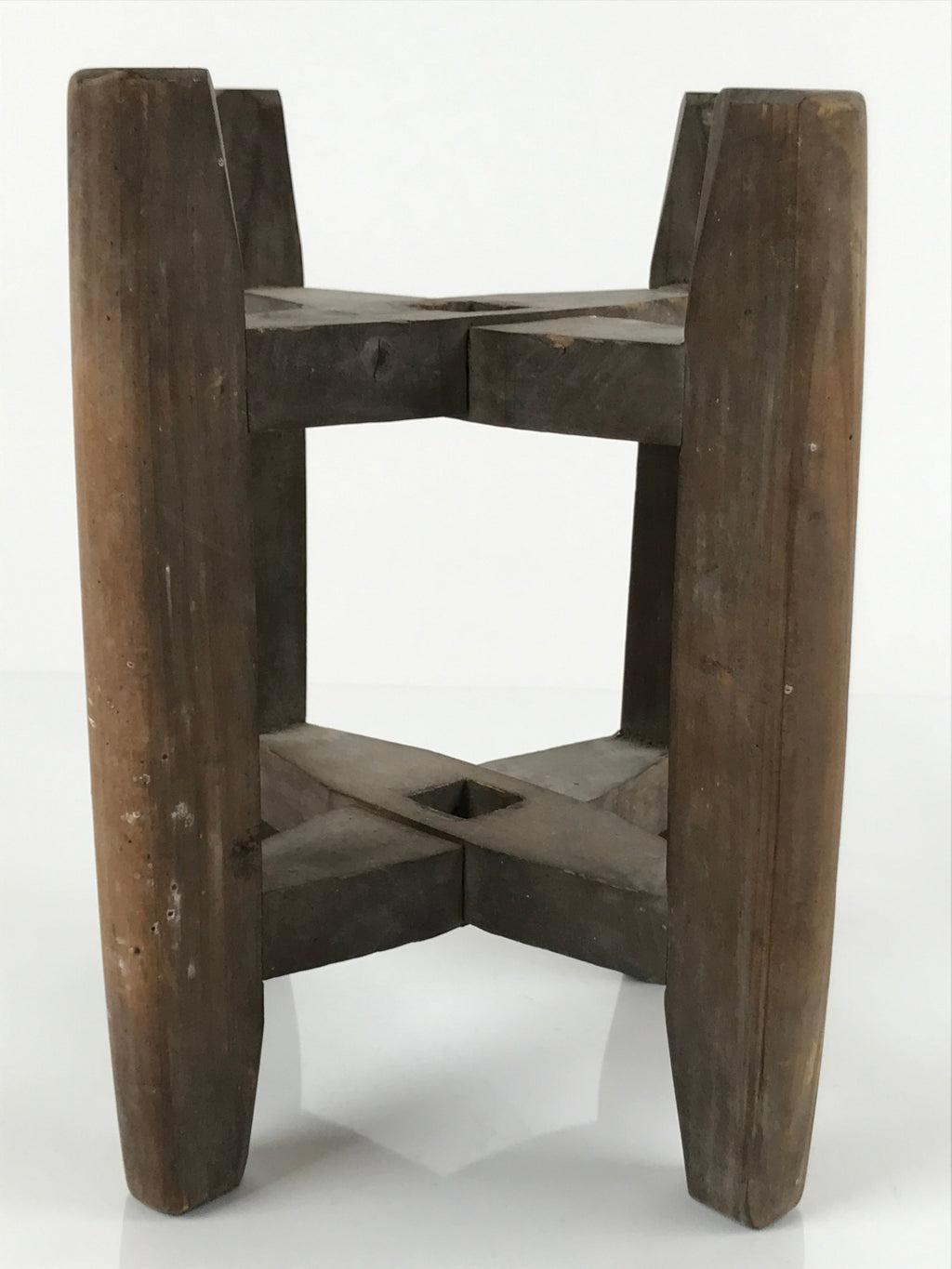 Japanese Wooden Silk Thread Spool Itomaki Vtg Bobbin Frame Spinning Wheel JK677