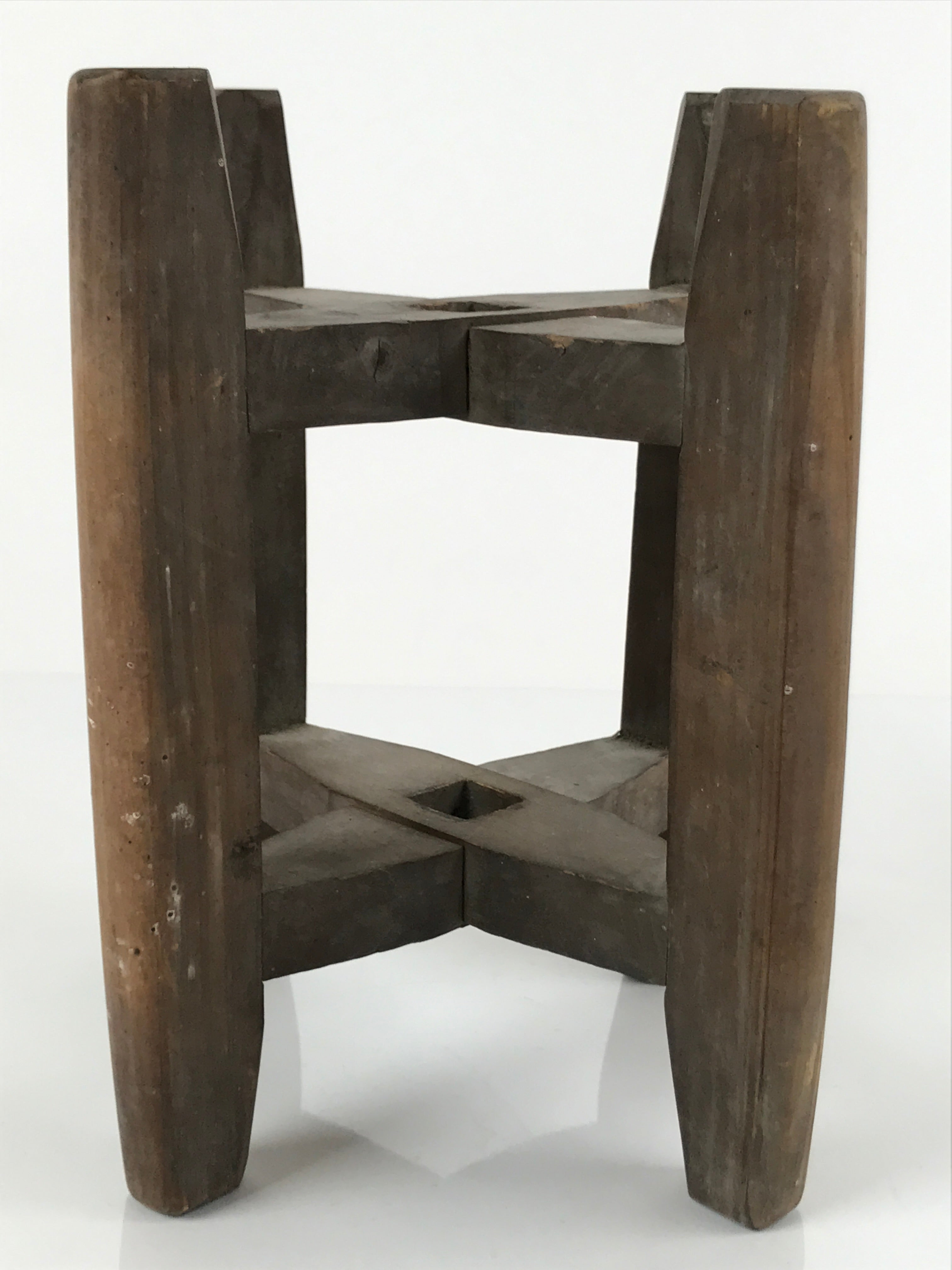 Japanese Wooden Silk Thread Spool Itomaki Vtg Bobbin Frame Spinning Wheel JK677