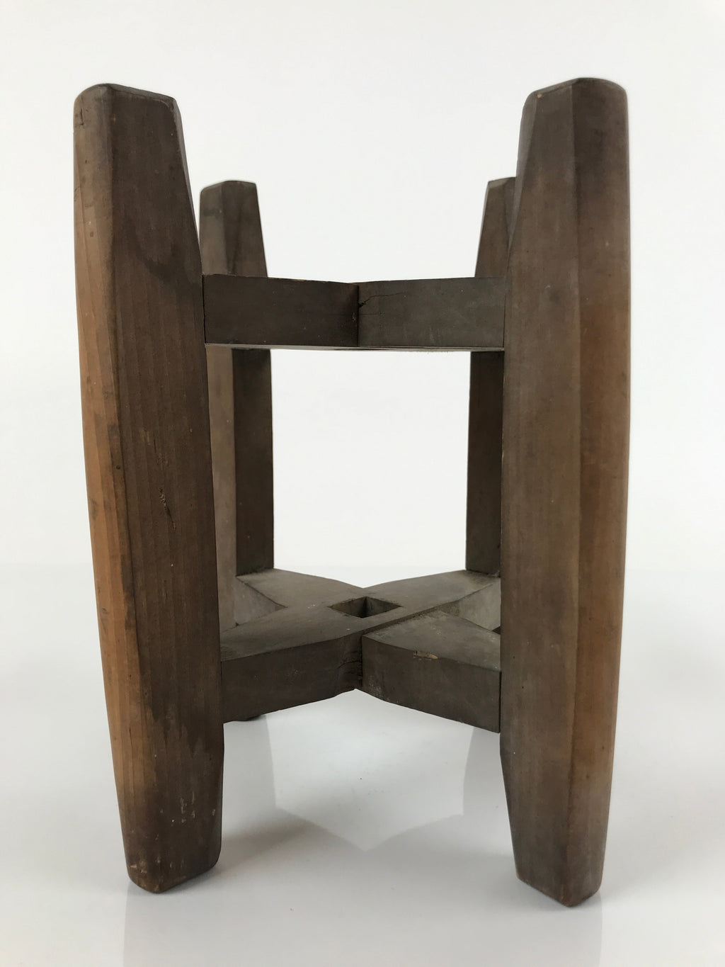 Japanese Wooden Silk Thread Spool Itomaki Vtg Bobbin Frame Spinning Wheel JK678