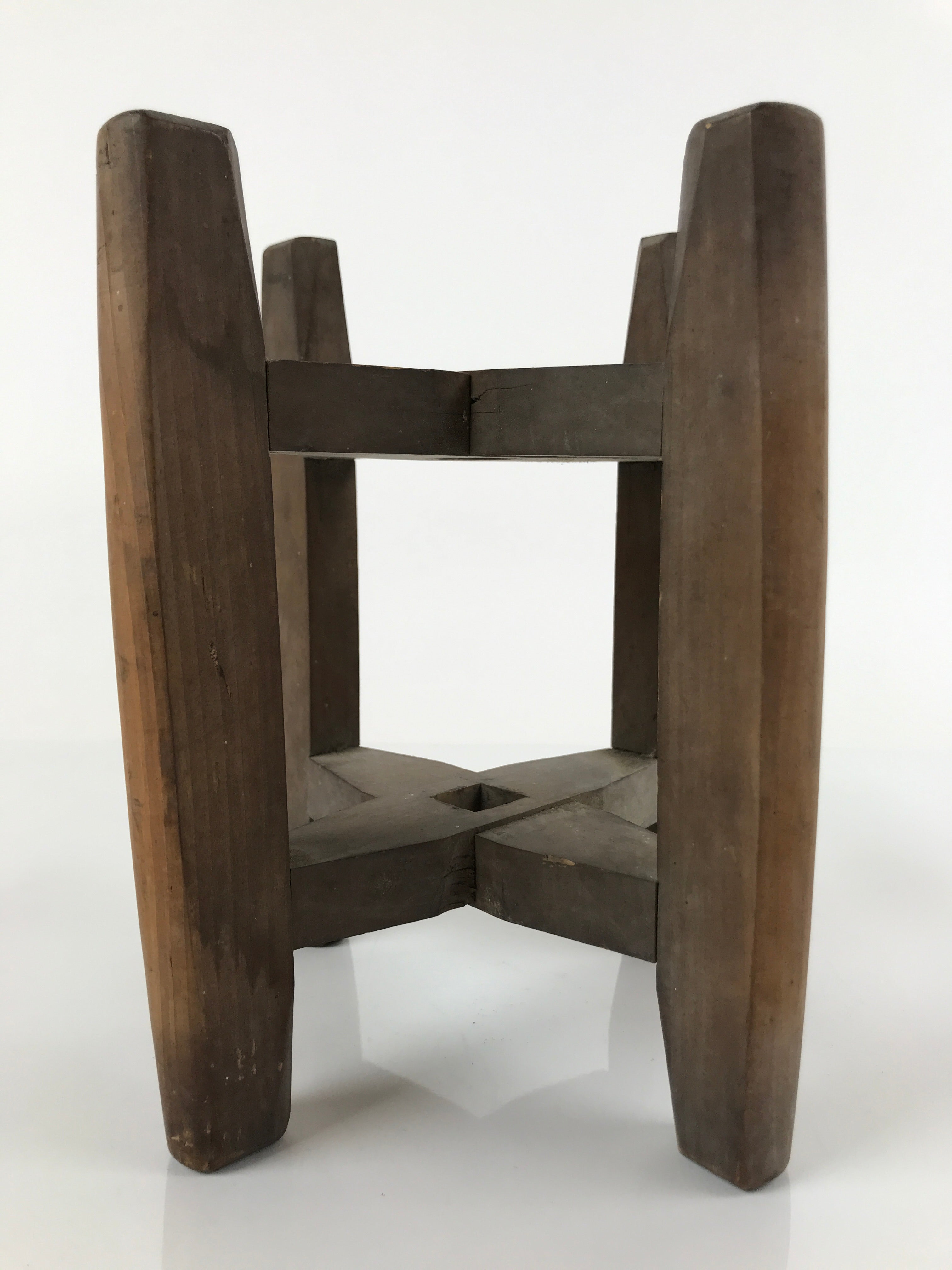 Japanese Wooden Silk Thread Spool Itomaki Vtg Bobbin Frame Spinning Wheel JK678