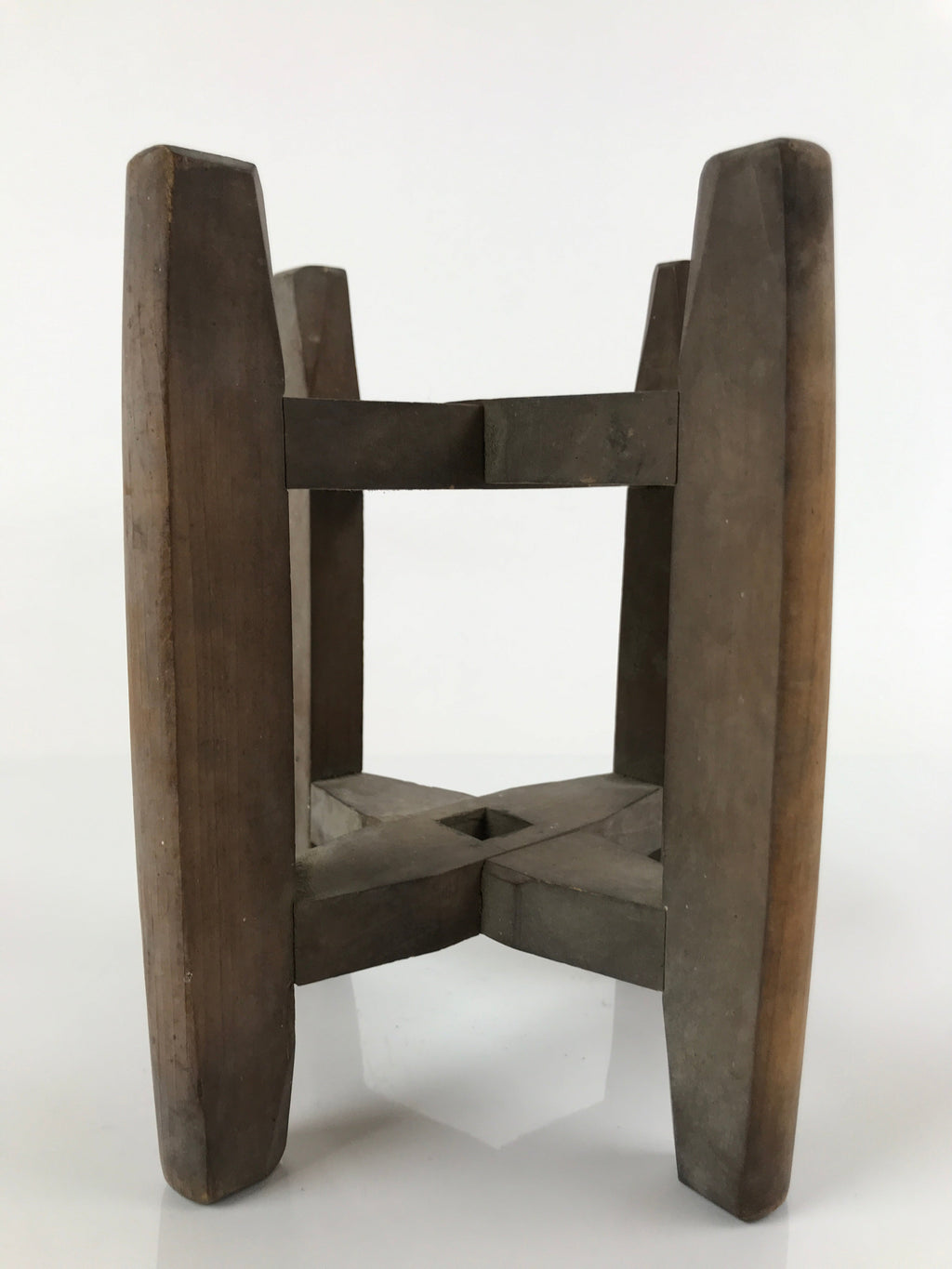 Japanese Wooden Silk Thread Spool Itomaki Vtg Bobbin Frame Spinning Wheel JK678