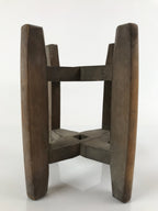 Japanese Wooden Silk Thread Spool Itomaki Vtg Bobbin Frame Spinning Wheel JK678