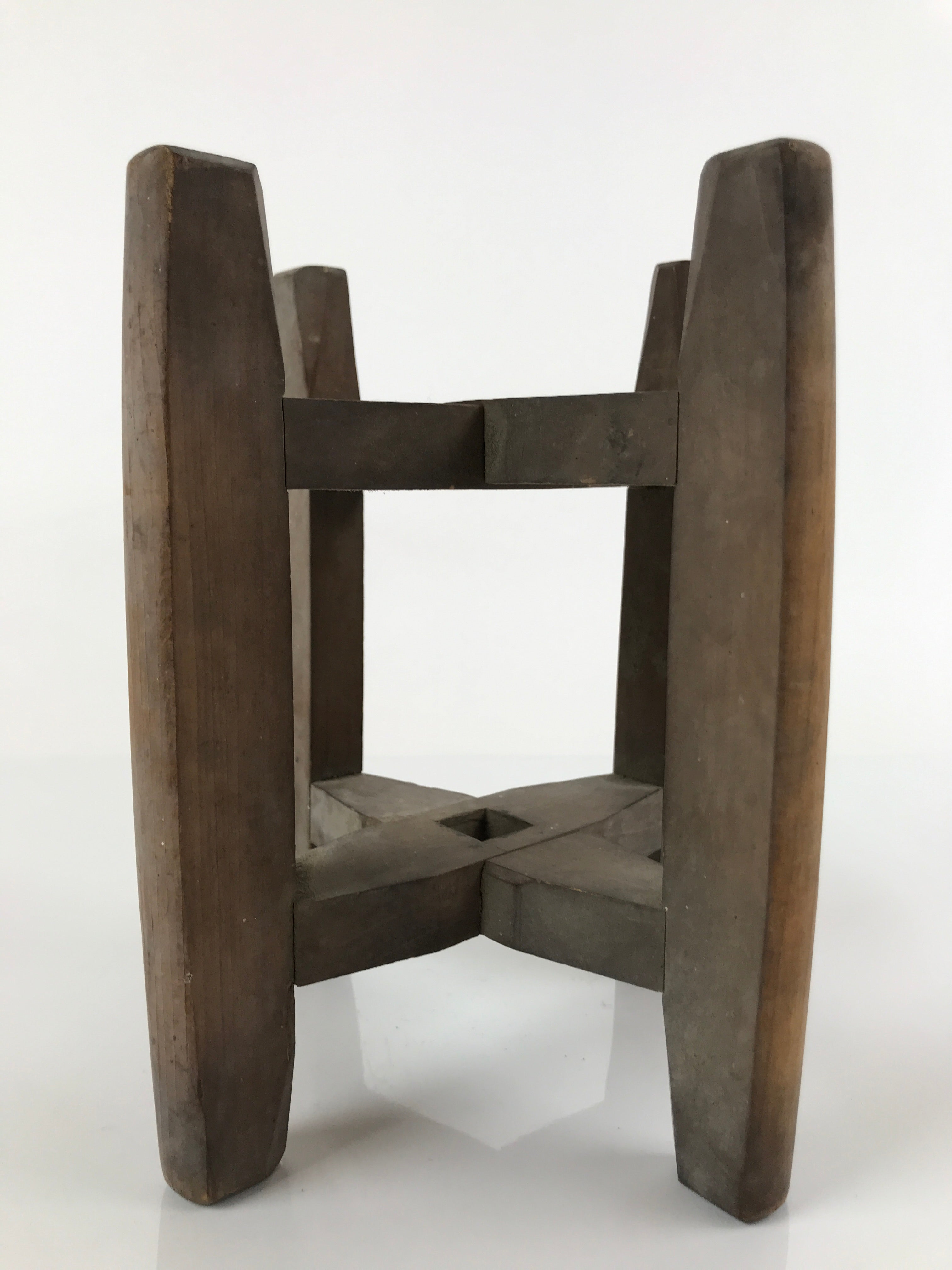 Japanese Wooden Silk Thread Spool Itomaki Vtg Bobbin Frame Spinning Wheel JK678