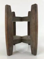 Japanese Wooden Silk Thread Spool Itomaki Vtg Bobbin Frame Spinning Wheel JK678