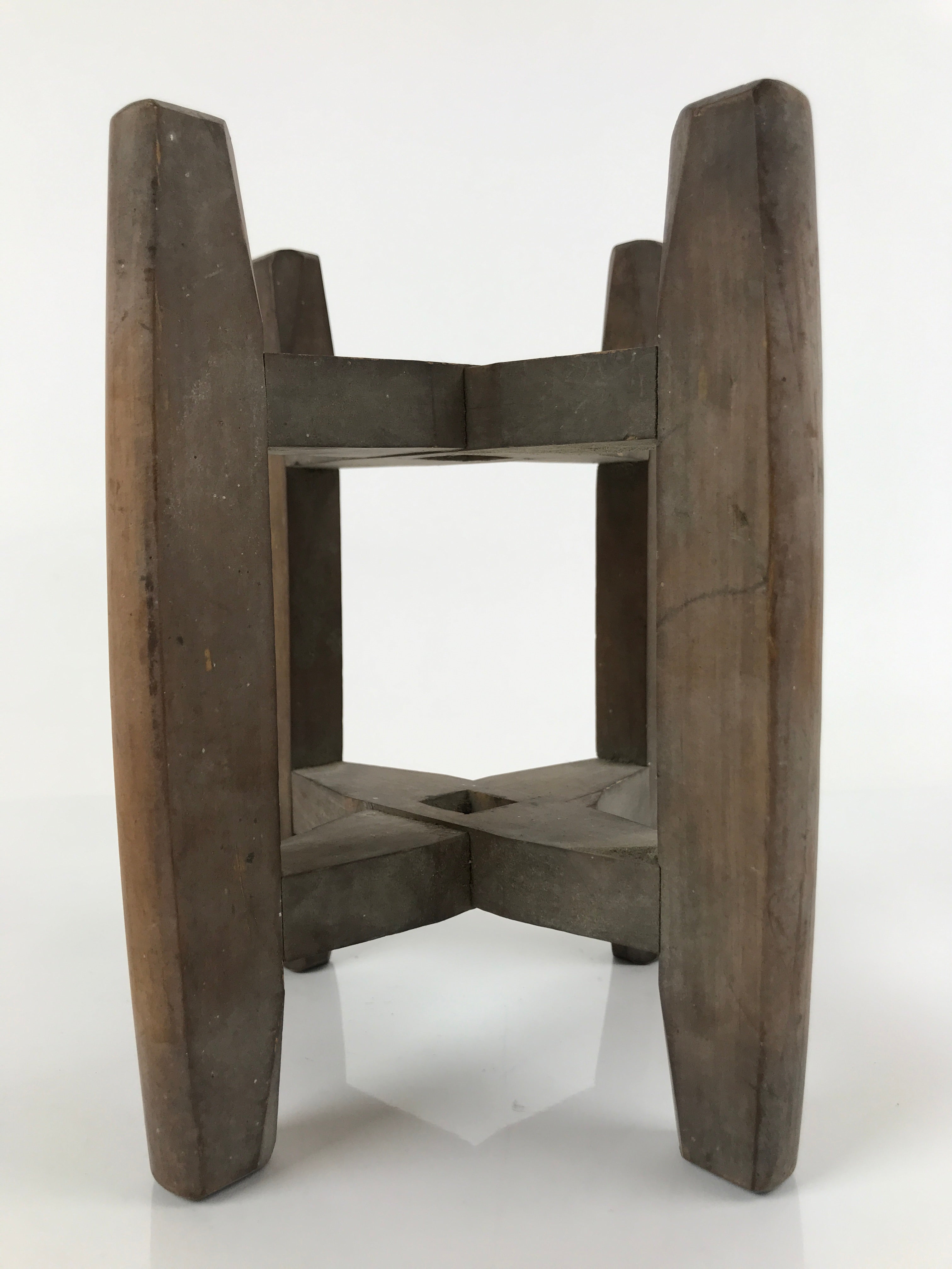 Japanese Wooden Silk Thread Spool Itomaki Vtg Bobbin Frame Spinning Wheel JK678