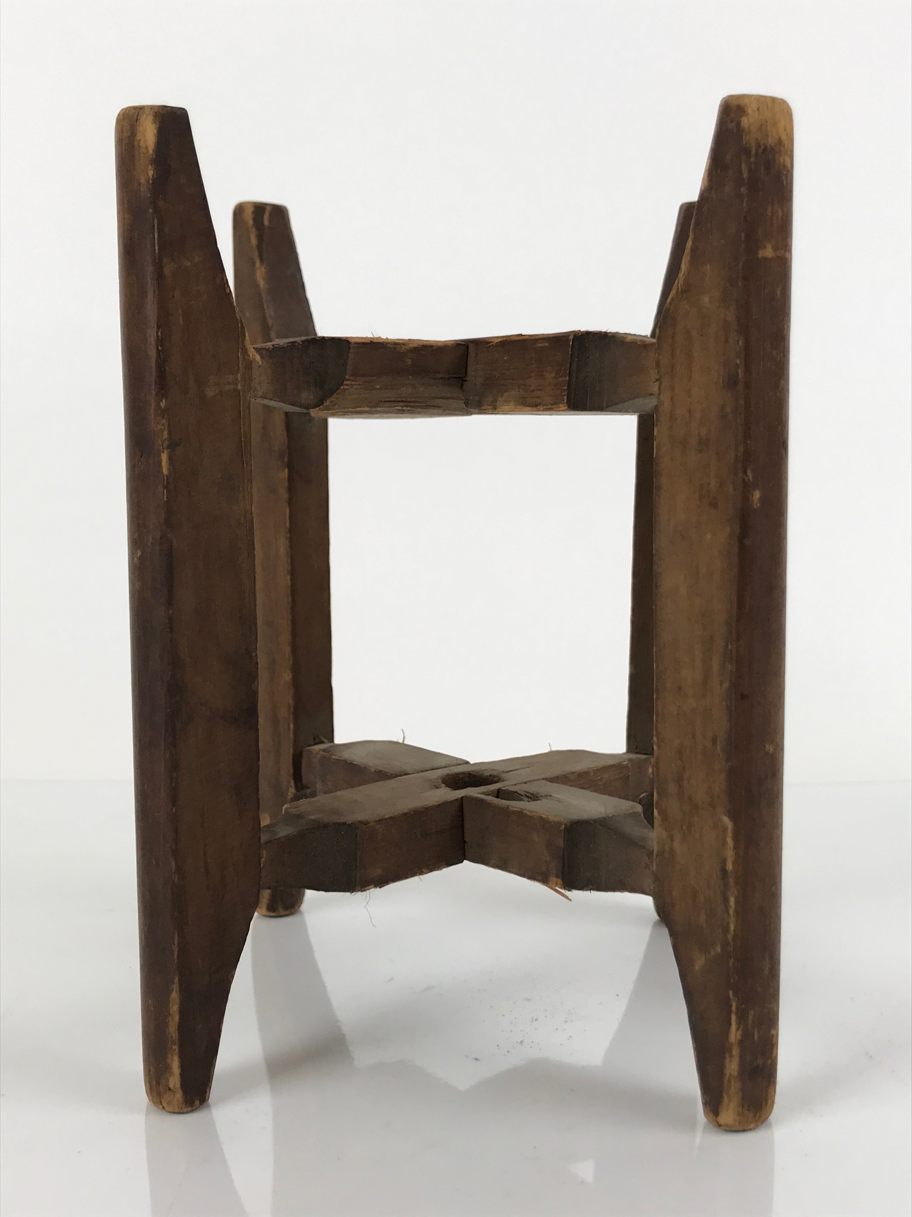 Japanese Wooden Silk Thread Spool Itomaki Vtg Bobbin Frame Spinning Wheel JK679