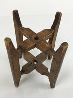 Japanese Wooden Silk Thread Spool Itomaki Vtg Bobbin Frame Spinning Wheel JK679