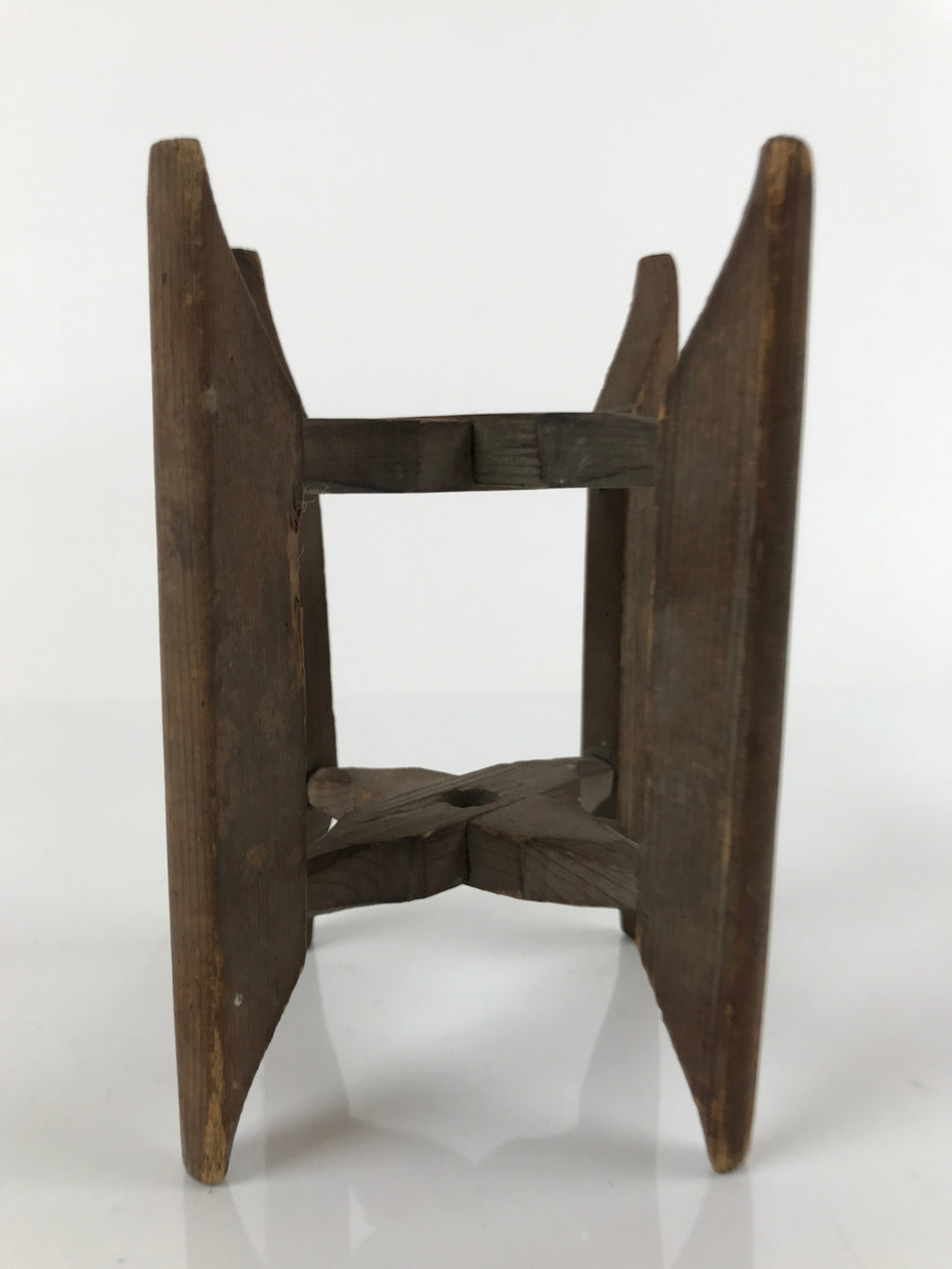 Japanese Wooden Silk Thread Spool Itomaki Vtg Bobbin Frame Spinning Wheel JK680