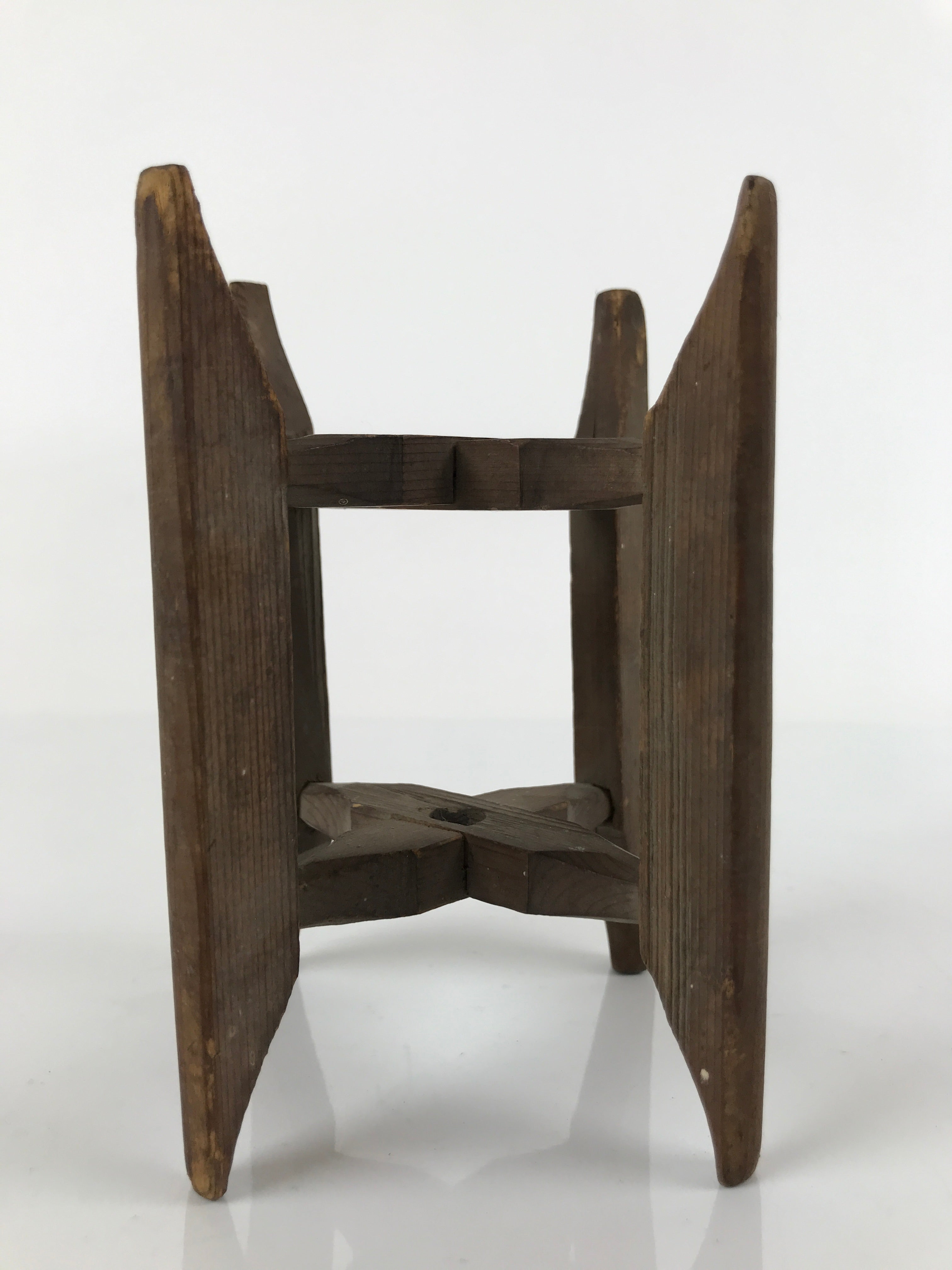 Japanese Wooden Silk Thread Spool Itomaki Vtg Bobbin Frame Spinning Wheel JK680