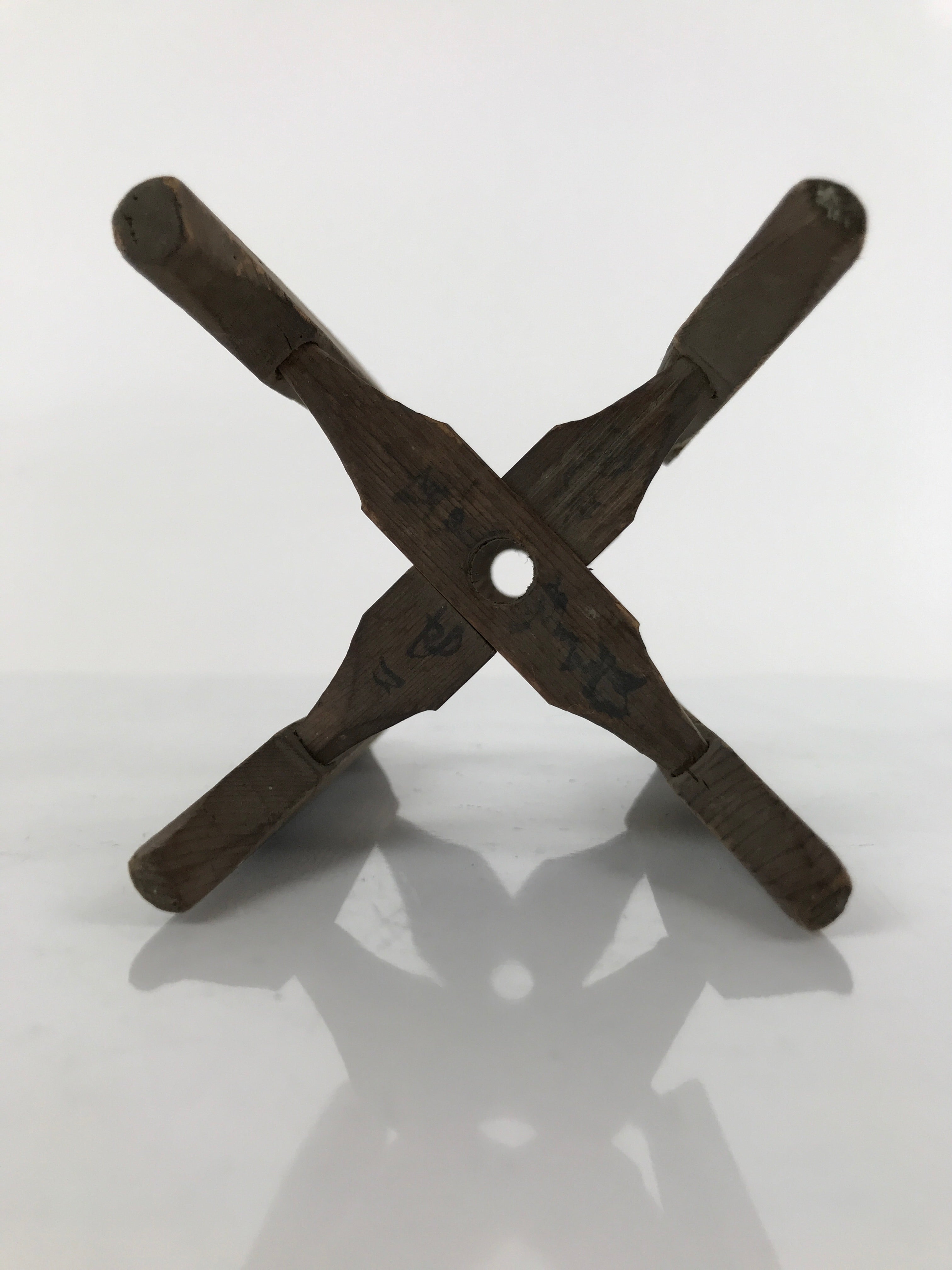 Japanese Wooden Silk Thread Spool Itomaki Vtg Bobbin Frame Spinning Wheel JK680