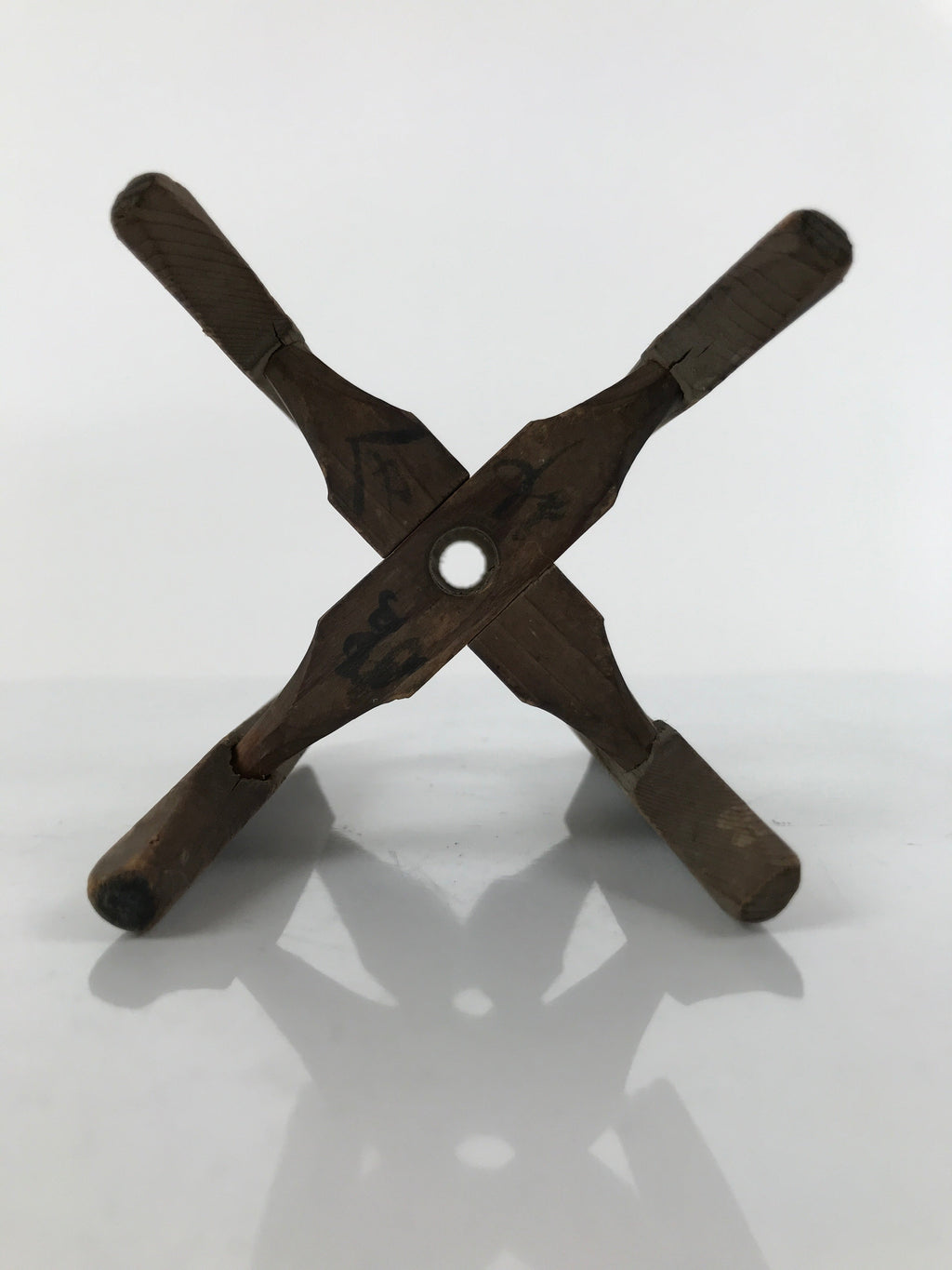 Japanese Wooden Silk Thread Spool Itomaki Vtg Bobbin Frame Spinning Wheel JK680