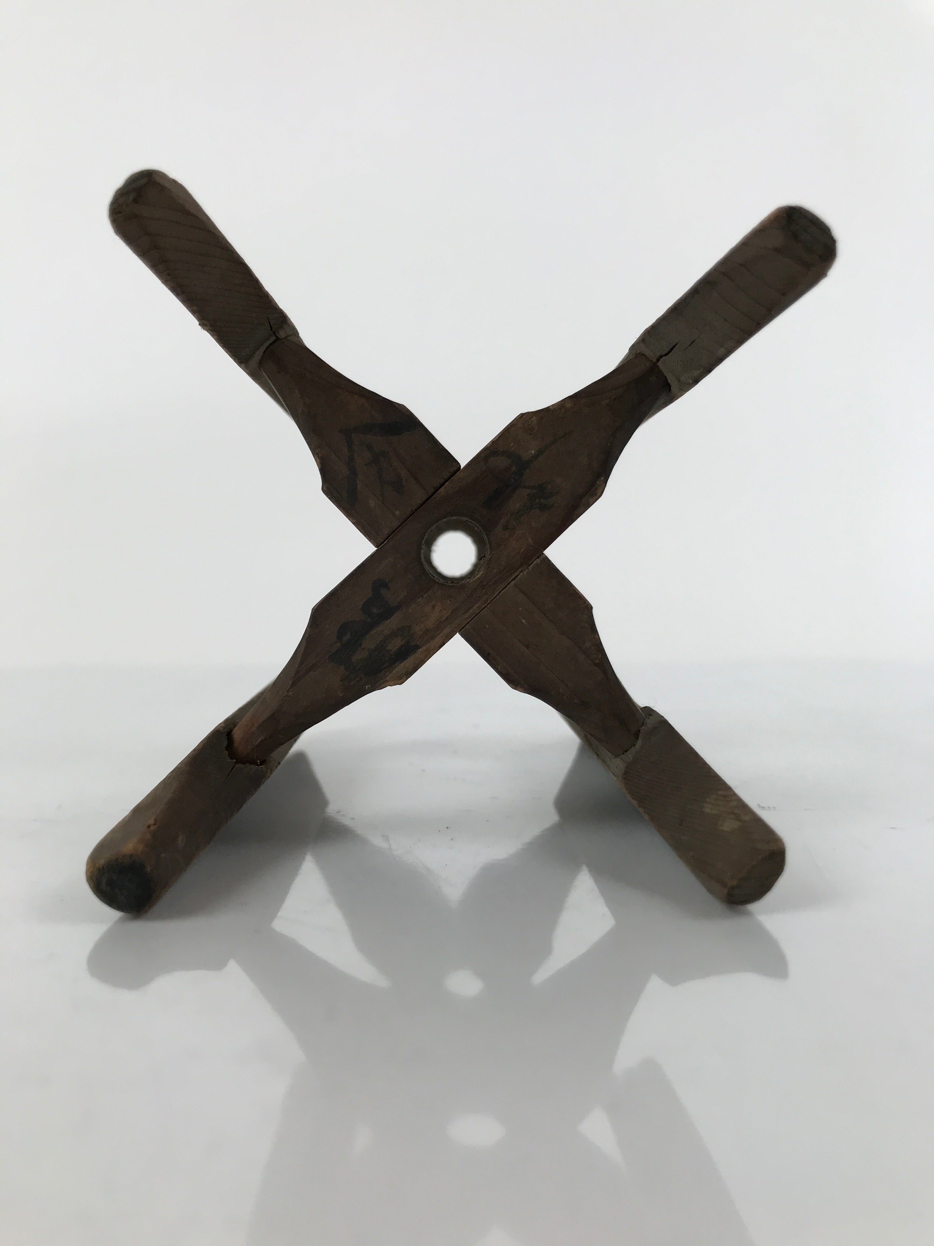 Japanese Wooden Silk Thread Spool Itomaki Vtg Bobbin Frame Spinning Wheel JK680