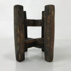 Japanese Wooden Silk Thread Spool Itomaki Vtg Bobbin Frame Spinning Wheel JK816