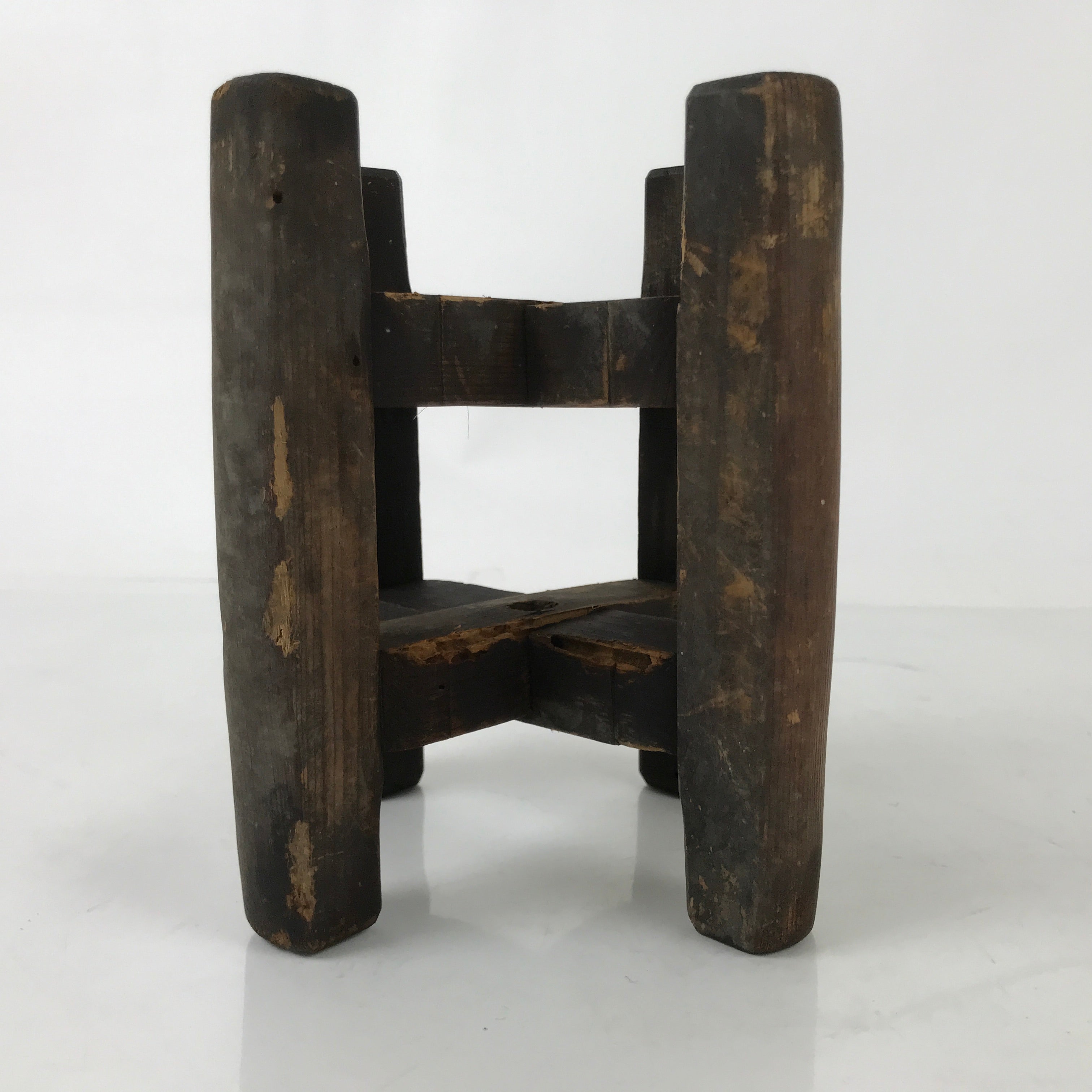 Japanese Wooden Silk Thread Spool Itomaki Vtg Bobbin Frame Spinning Wheel JK816