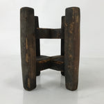 Japanese Wooden Silk Thread Spool Itomaki Vtg Bobbin Frame Spinning Wheel JK816