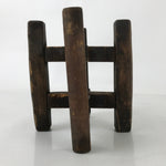 Japanese Wooden Silk Thread Spool Itomaki Vtg Bobbin Frame Spinning Wheel JK816