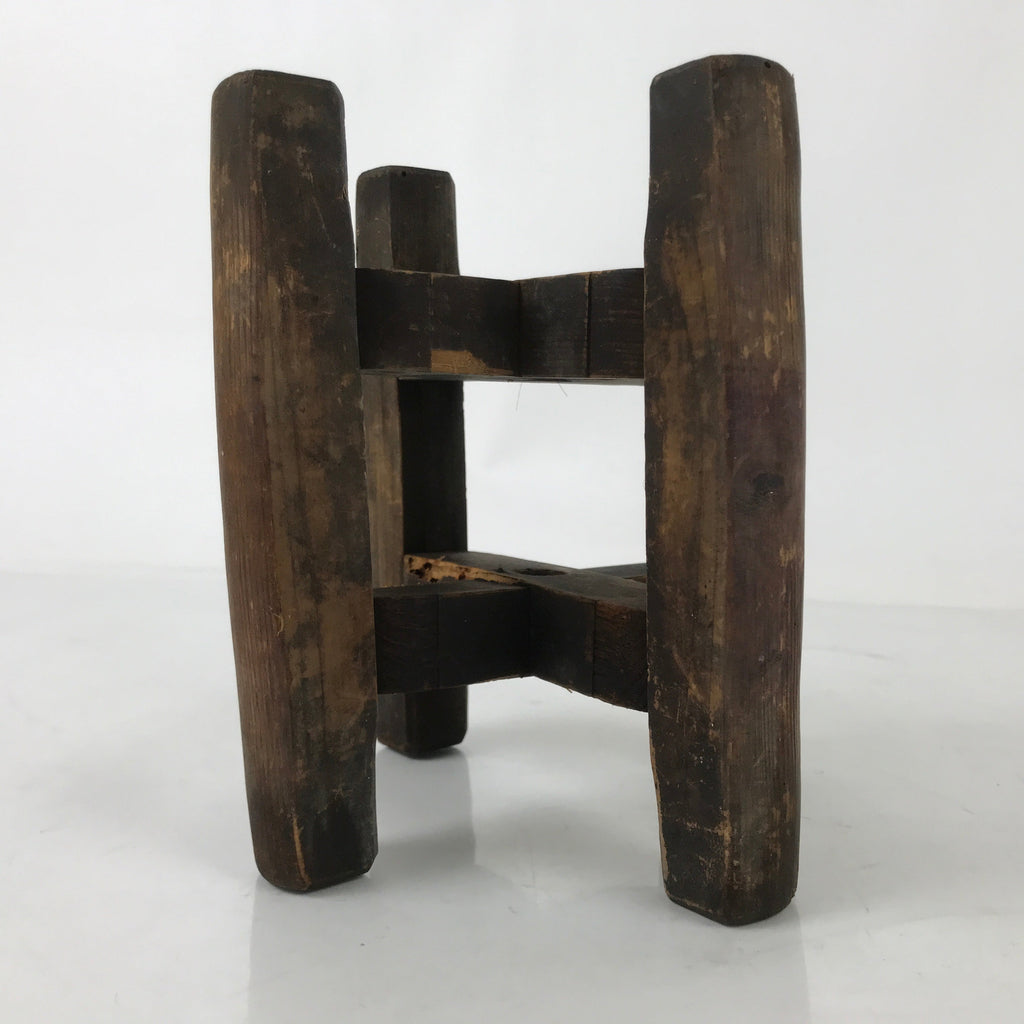Japanese Wooden Silk Thread Spool Itomaki Vtg Bobbin Frame Spinning Wheel JK816