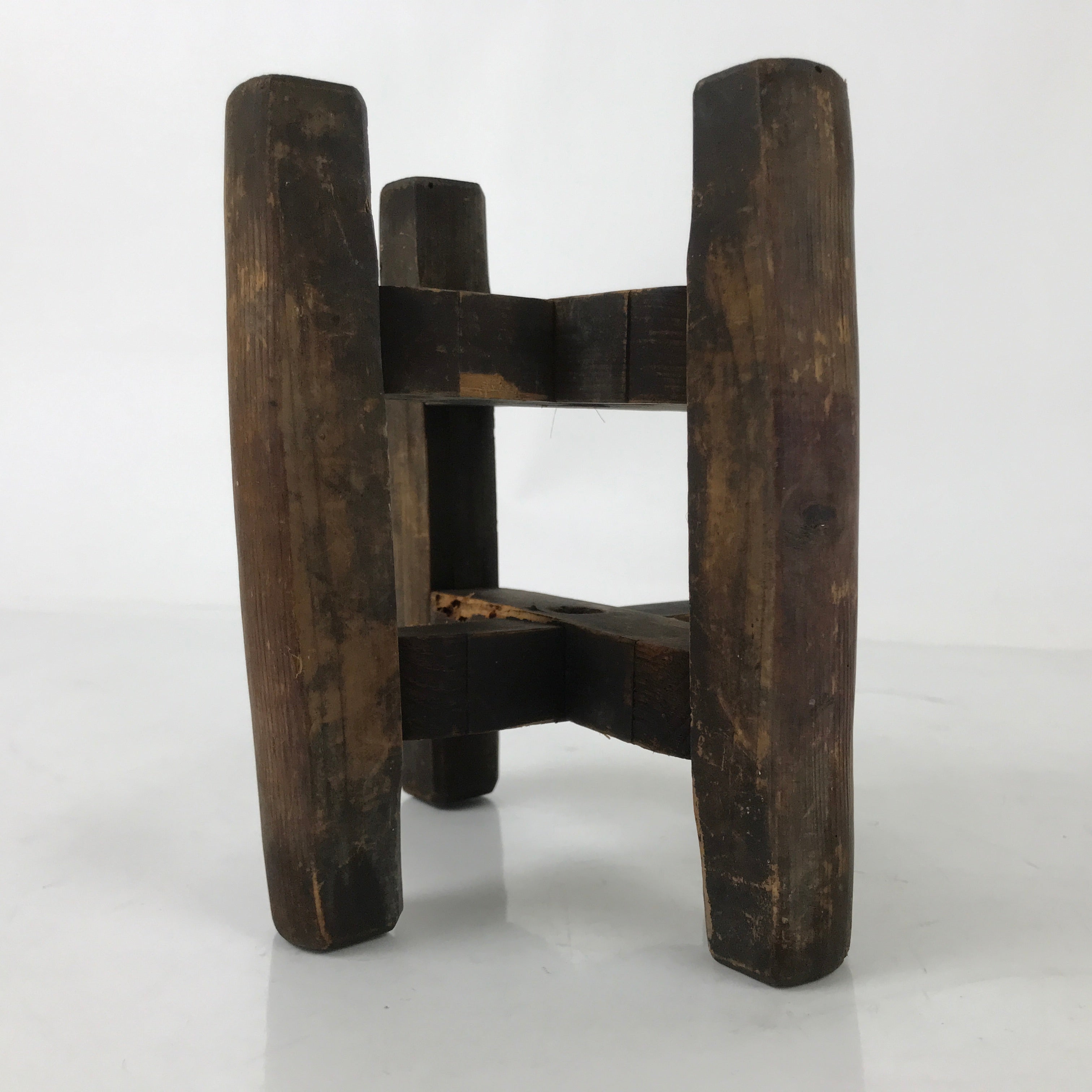 Japanese Wooden Silk Thread Spool Itomaki Vtg Bobbin Frame Spinning Wheel JK816