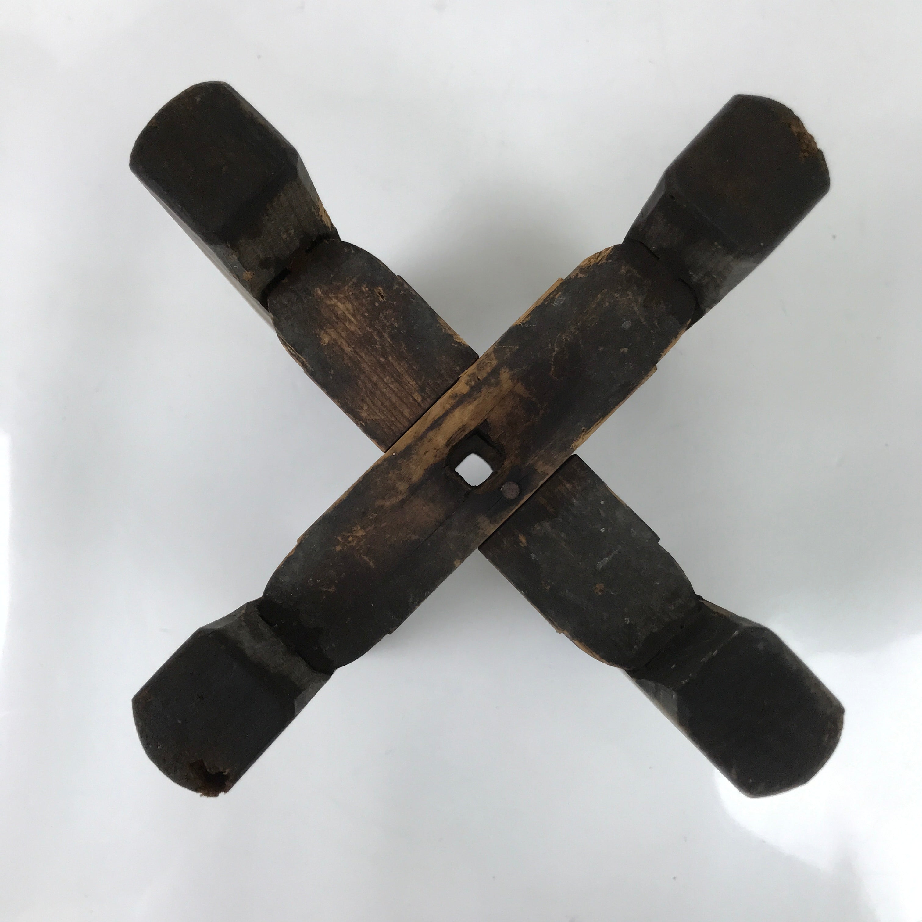 Japanese Wooden Silk Thread Spool Itomaki Vtg Bobbin Frame Spinning Wheel JK816