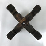 Japanese Wooden Silk Thread Spool Itomaki Vtg Bobbin Frame Spinning Wheel JK816