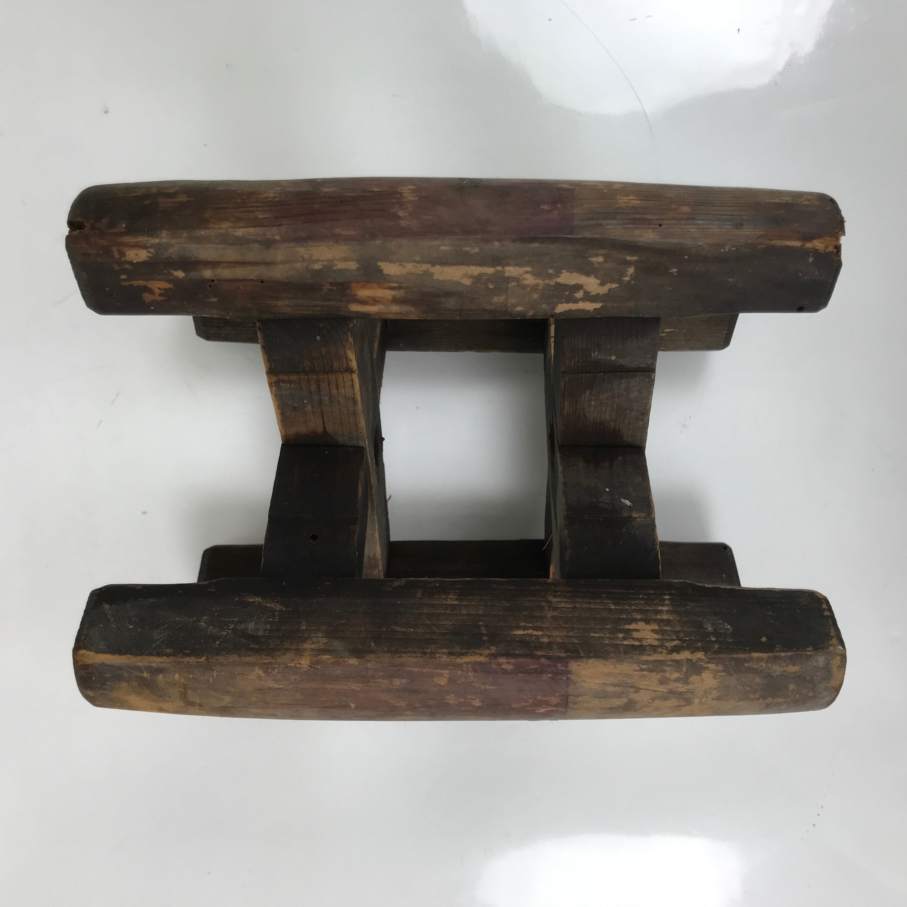 Japanese Wooden Silk Thread Spool Itomaki Vtg Bobbin Frame Spinning Wheel JK816