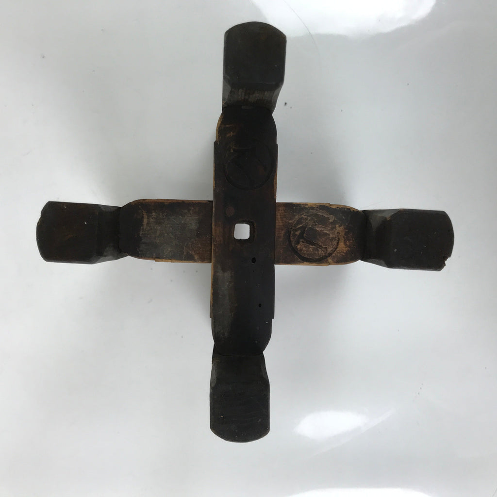 Japanese Wooden Silk Thread Spool Itomaki Vtg Bobbin Frame Spinning Wheel JK816