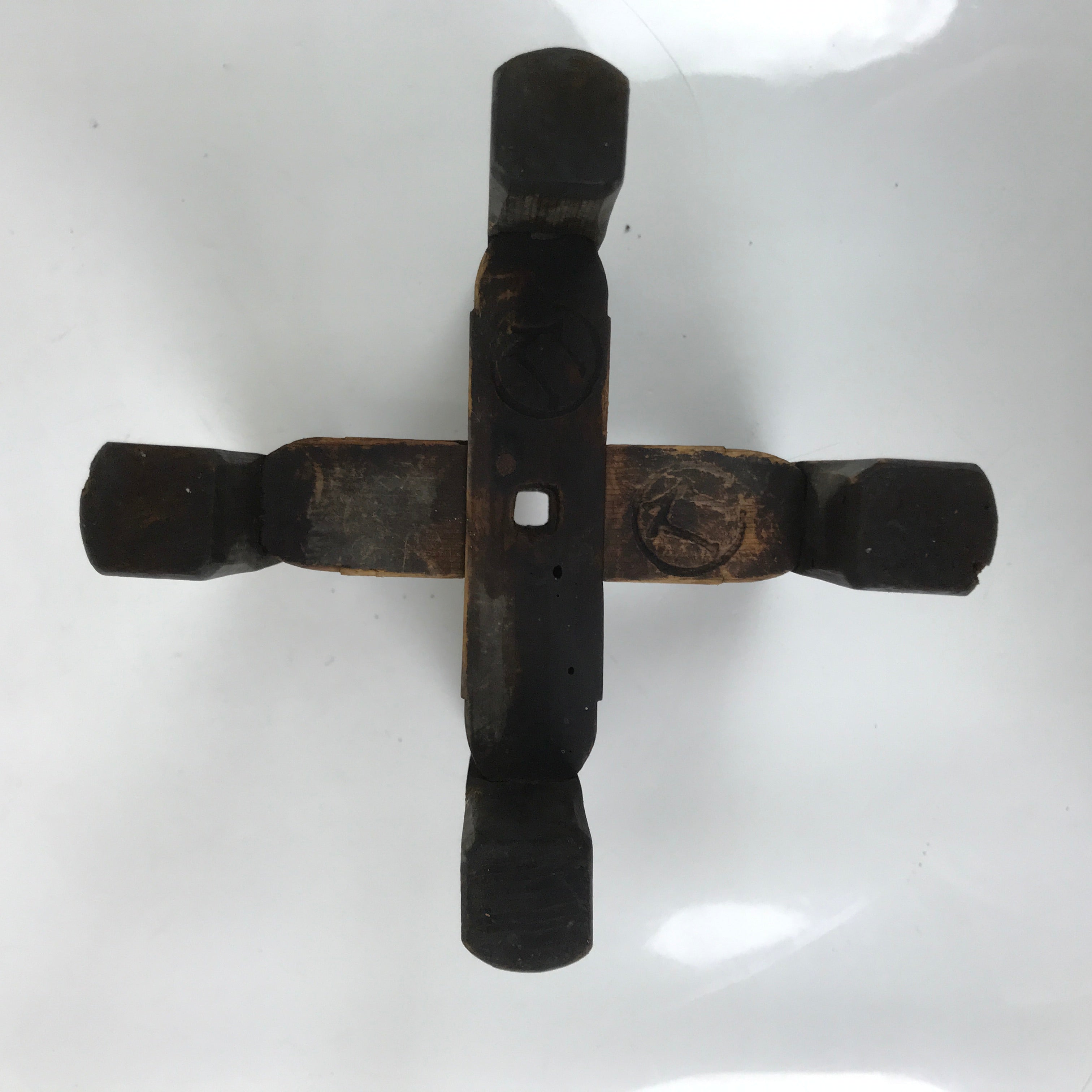 Japanese Wooden Silk Thread Spool Itomaki Vtg Bobbin Frame Spinning Wheel JK816