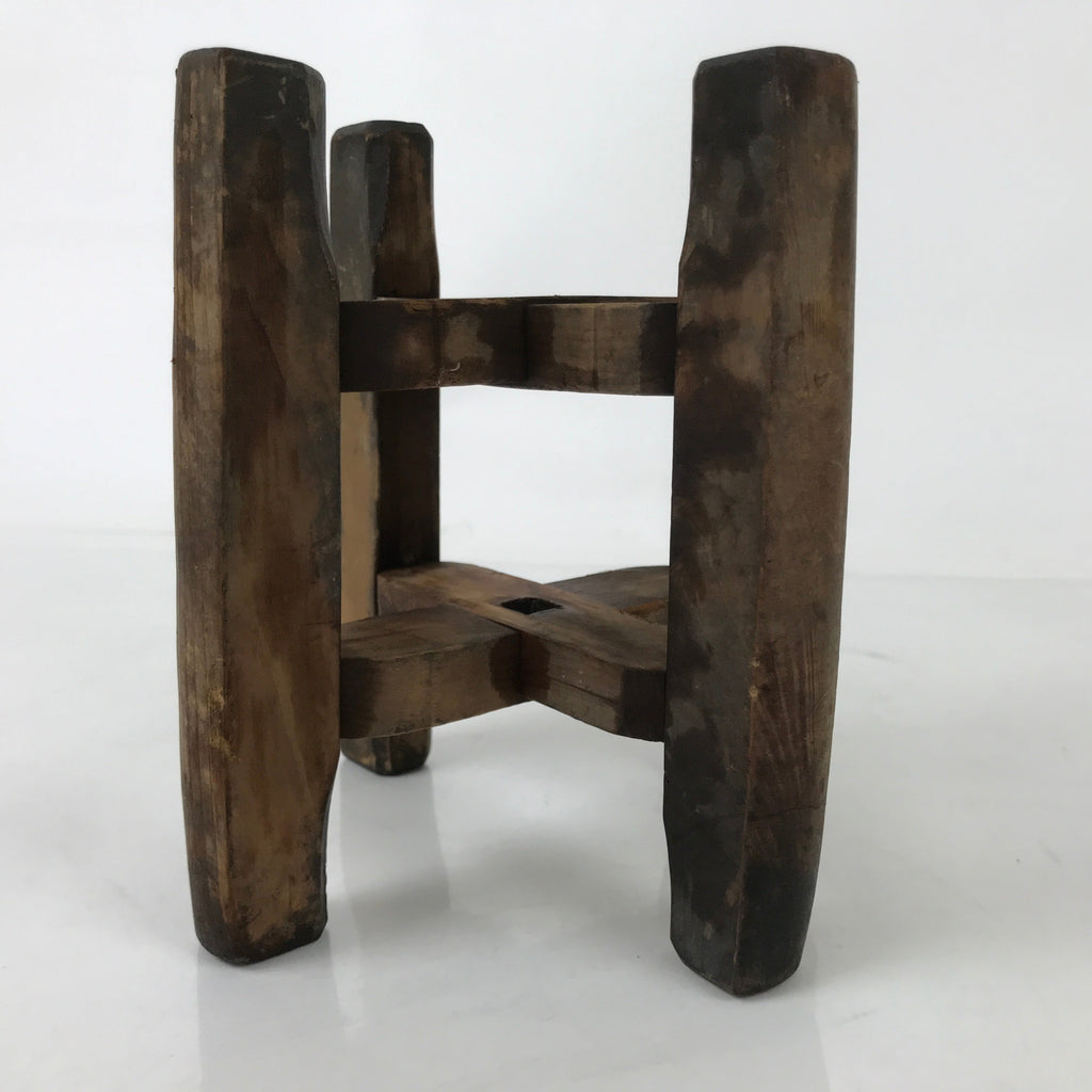 Japanese Wooden Silk Thread Spool Itomaki Vtg Bobbin Frame Spinning Wheel JK817