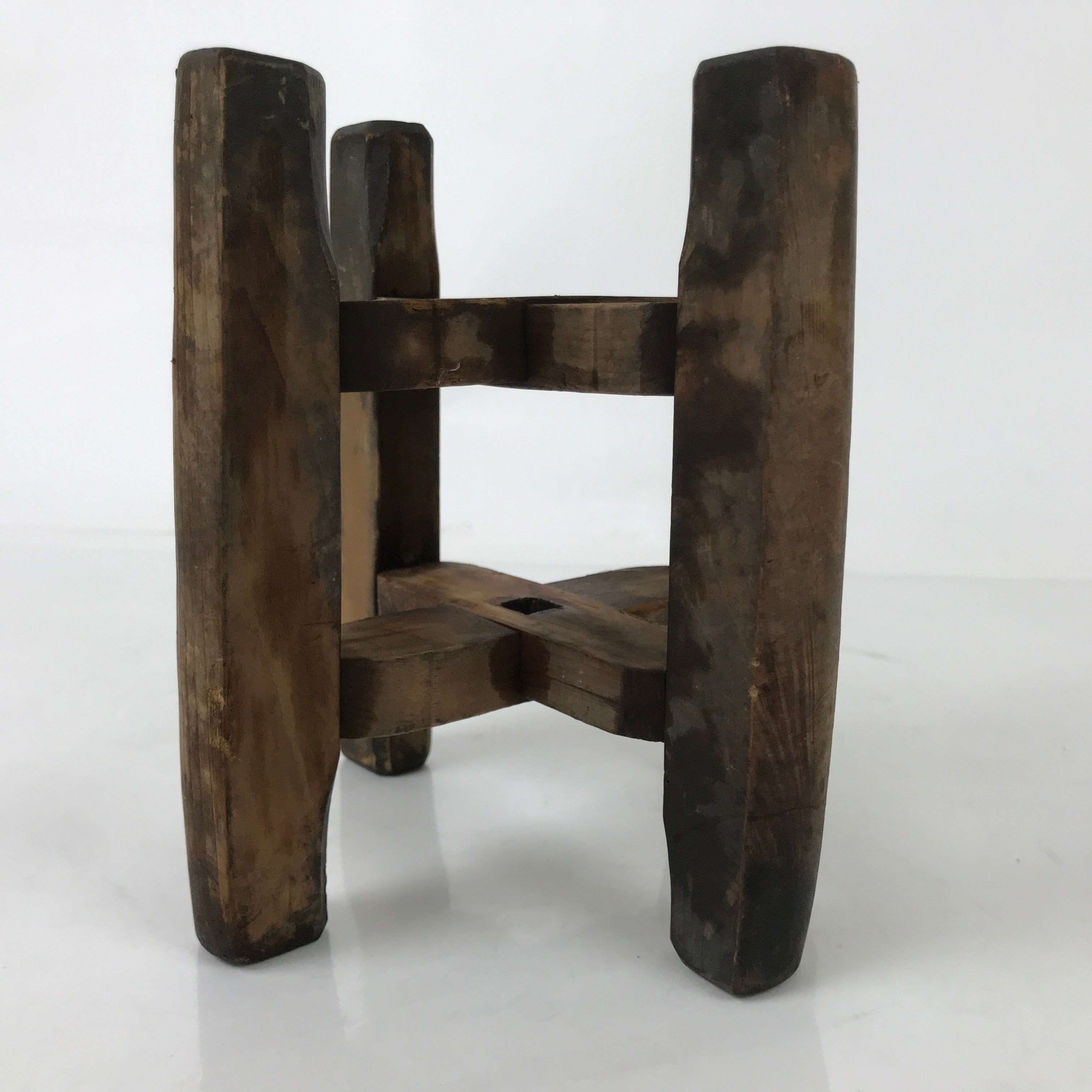 Japanese Wooden Silk Thread Spool Itomaki Vtg Bobbin Frame Spinning Wheel JK817