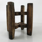 Japanese Wooden Silk Thread Spool Itomaki Vtg Bobbin Frame Spinning Wheel JK817