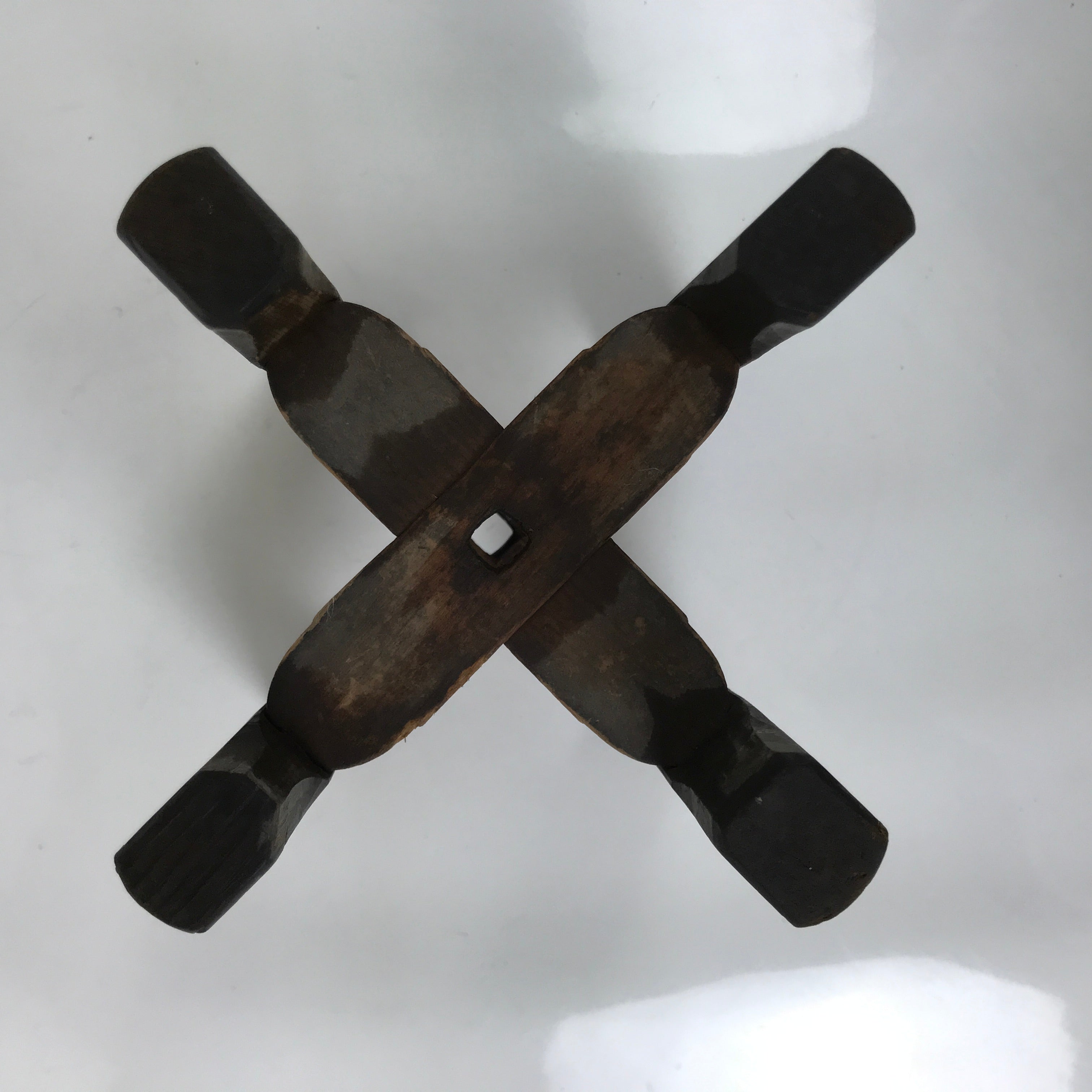 Japanese Wooden Silk Thread Spool Itomaki Vtg Bobbin Frame Spinning Wheel JK817