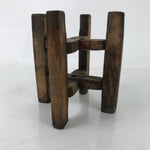 Japanese Wooden Silk Thread Spool Itomaki Vtg Bobbin Frame Spinning Wheel JK817