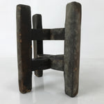 Japanese Wooden Silk Thread Spool Itomaki Vtg Bobbin Frame Spinning Wheel JK818