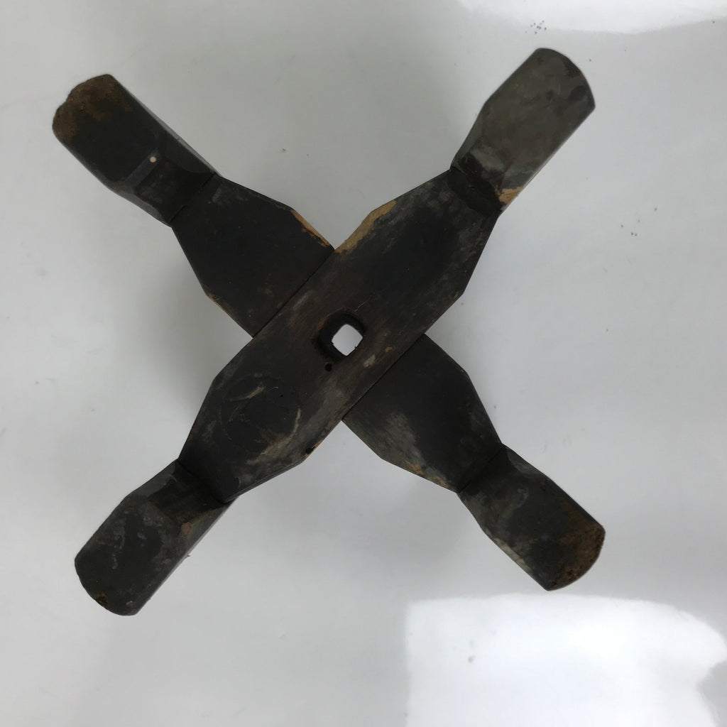 Japanese Wooden Silk Thread Spool Itomaki Vtg Bobbin Frame Spinning Wheel JK818