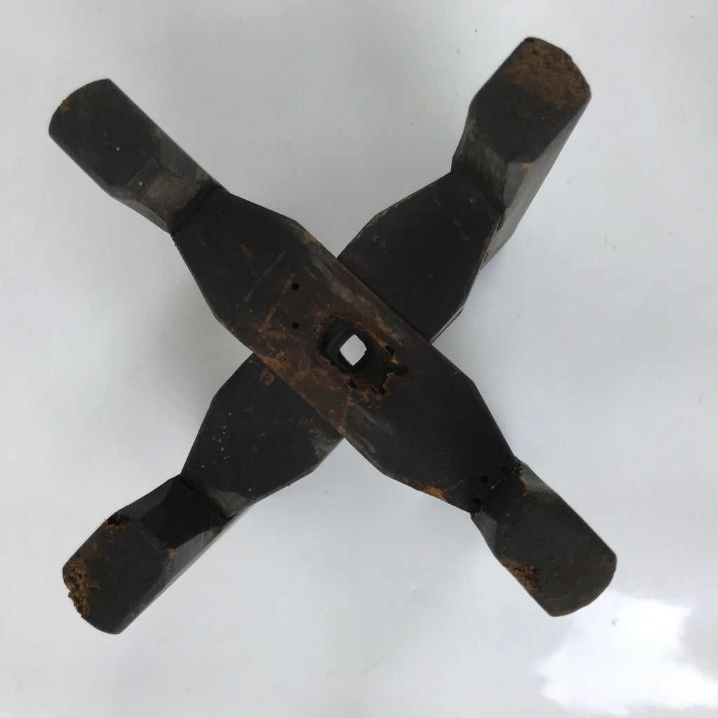 Japanese Wooden Silk Thread Spool Itomaki Vtg Bobbin Frame Spinning Wheel JK818