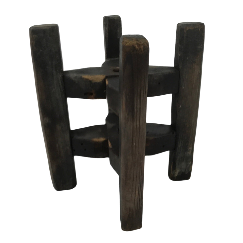 Japanese Wooden Silk Thread Spool Itomaki Vtg Bobbin Frame Spinning Wheel JK818