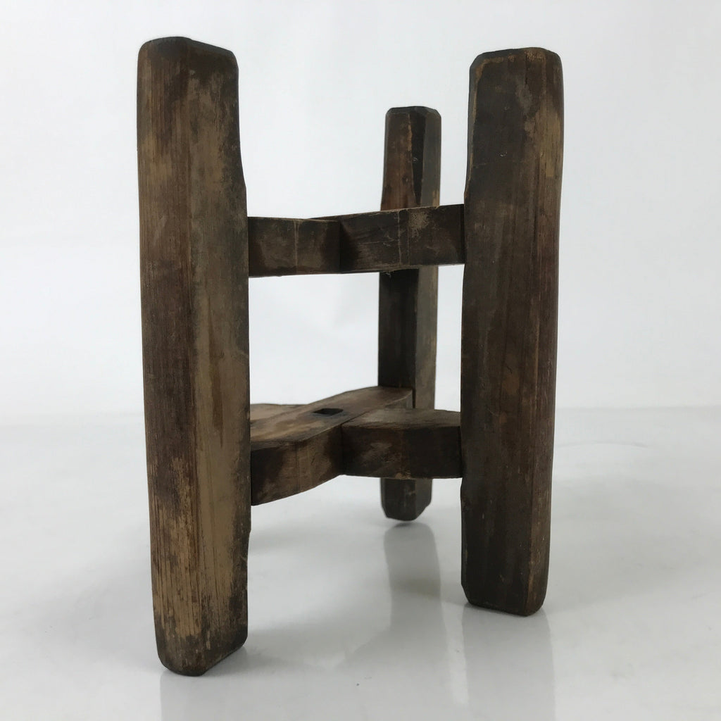 Japanese Wooden Silk Thread Spool Itomaki Vtg Bobbin Frame Spinning Wheel JK819