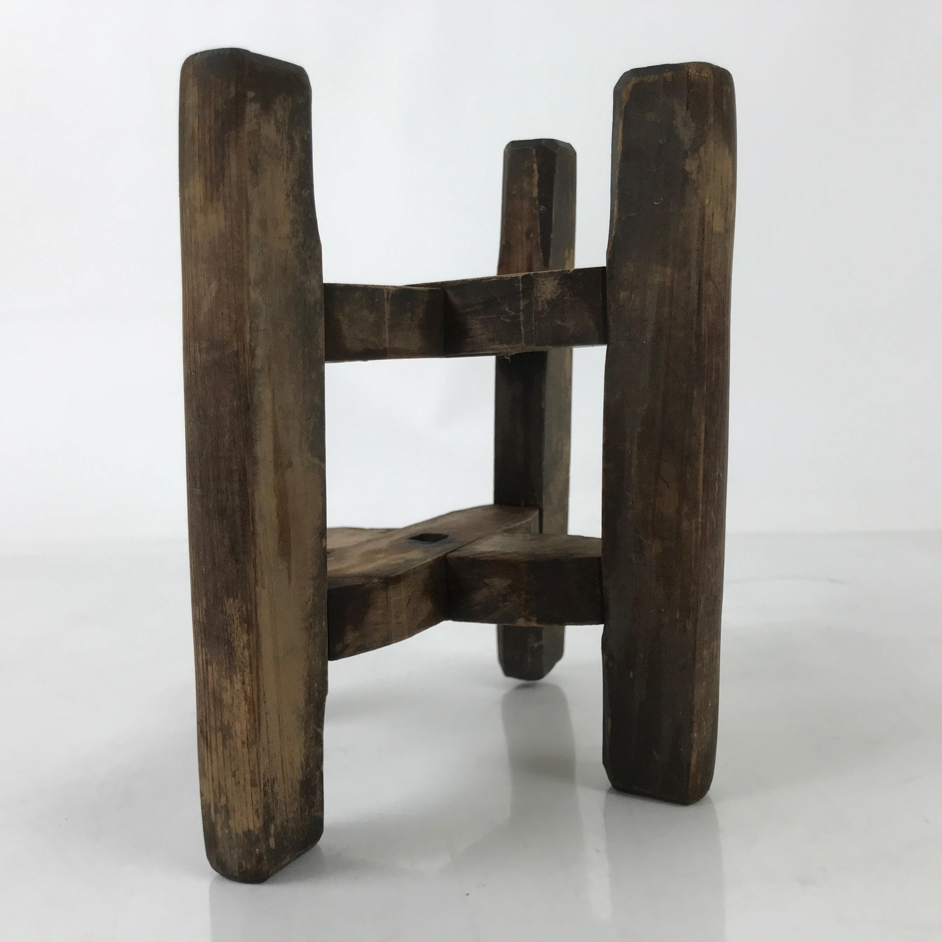 Japanese Wooden Silk Thread Spool Itomaki Vtg Bobbin Frame Spinning Wheel JK819