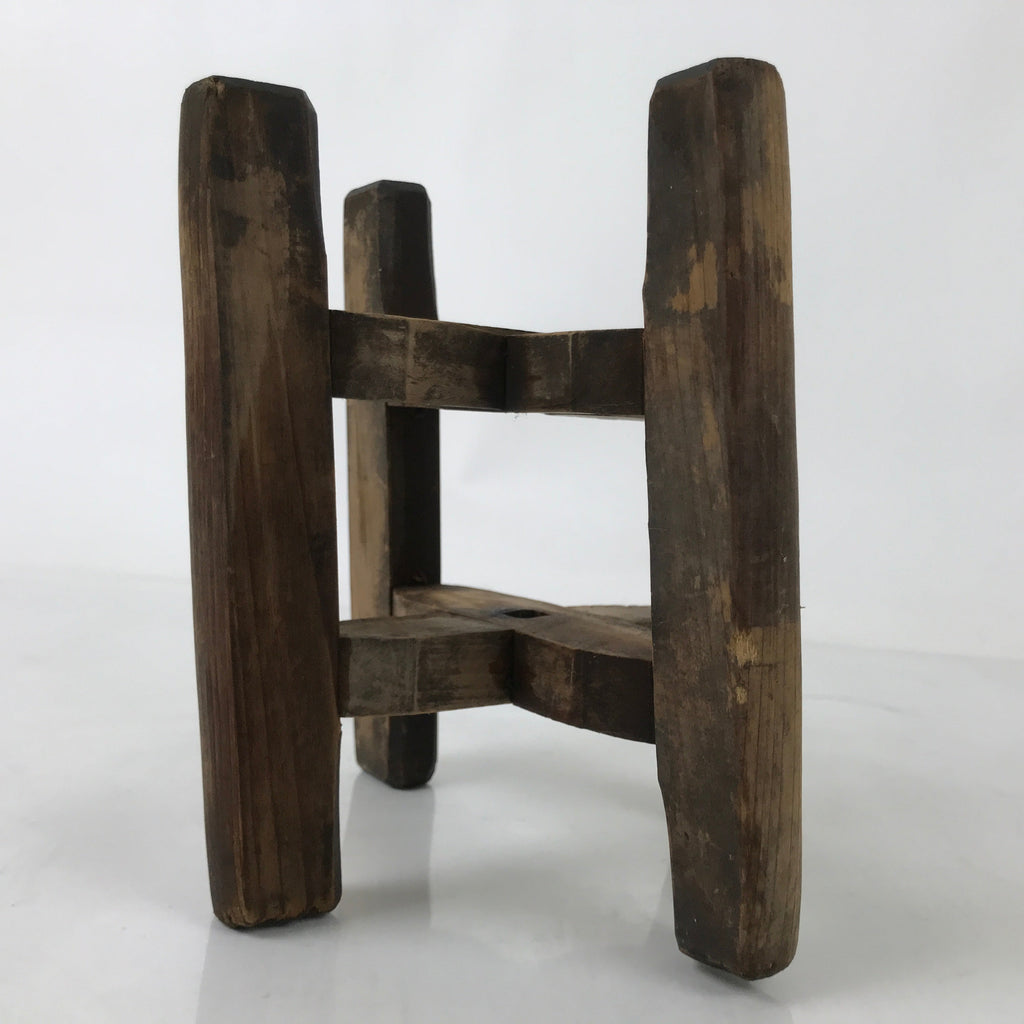 Japanese Wooden Silk Thread Spool Itomaki Vtg Bobbin Frame Spinning Wheel JK819