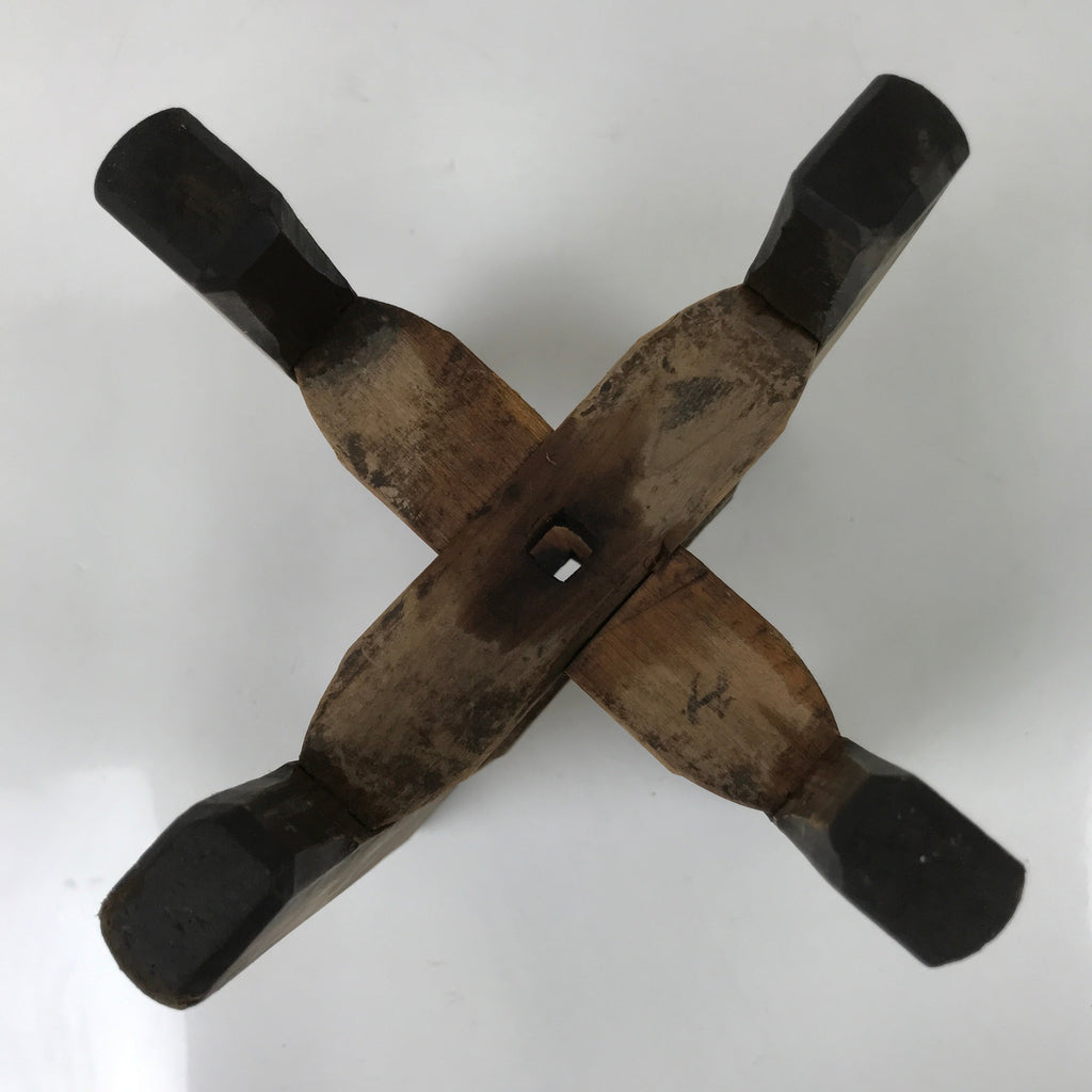 Japanese Wooden Silk Thread Spool Itomaki Vtg Bobbin Frame Spinning Wheel JK819